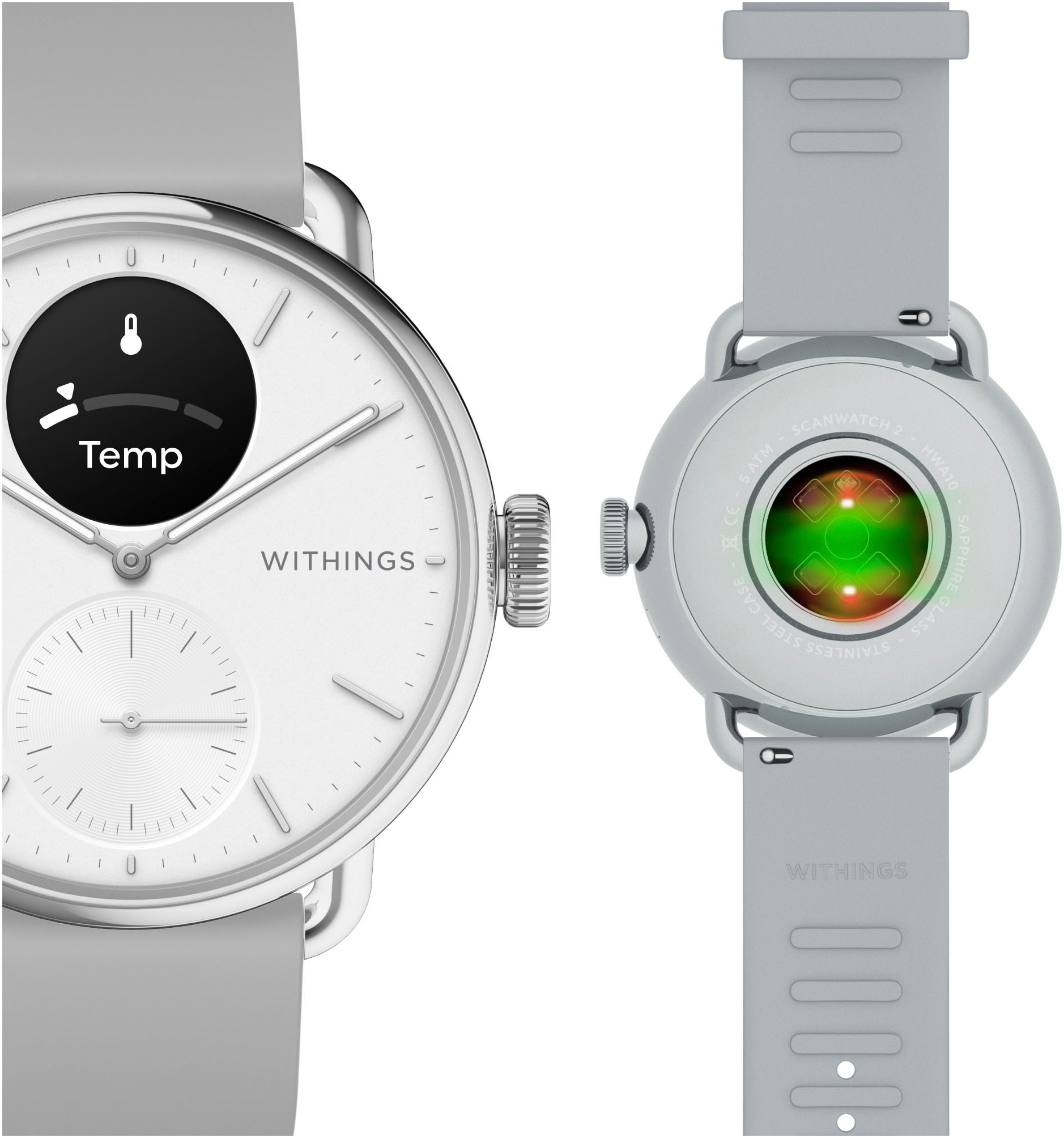 Withings Smartwatch »ScanWatch 2 38mm«, HealthSense OS,)