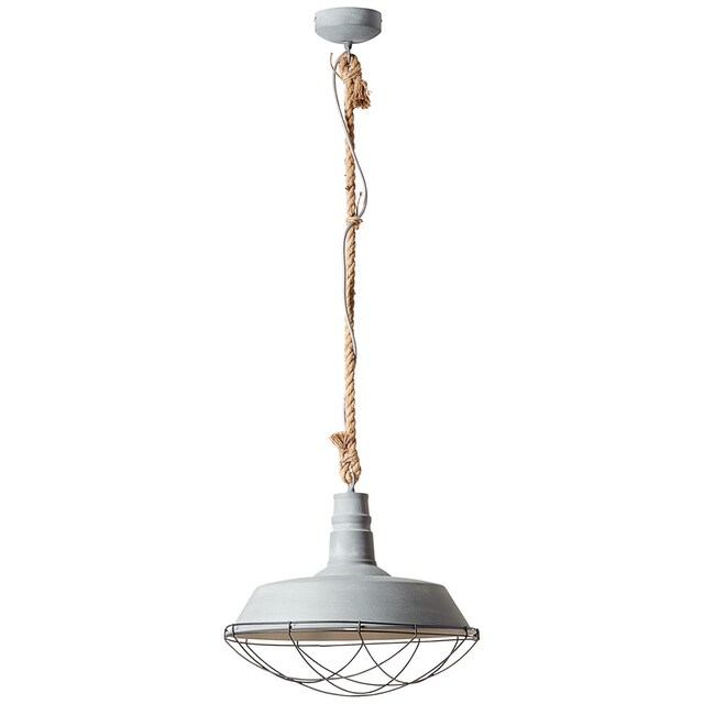 Brilliant Pendelleuchte »Rope«, 1 flammig-flammig, 131 cm Höhe, Ø 47 cm,  E27, kürzbar, Metall, grau Beton-Optik | BAUR