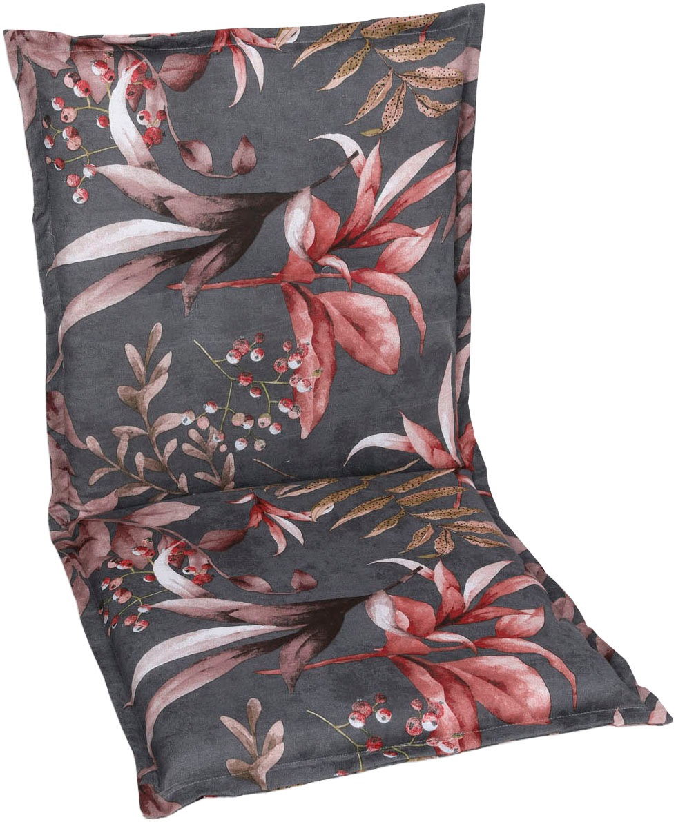GO-DE Sesselauflage Blätter / Beeren anthrazit - Maße BxLxH ca.: 50 cm x 10 günstig online kaufen