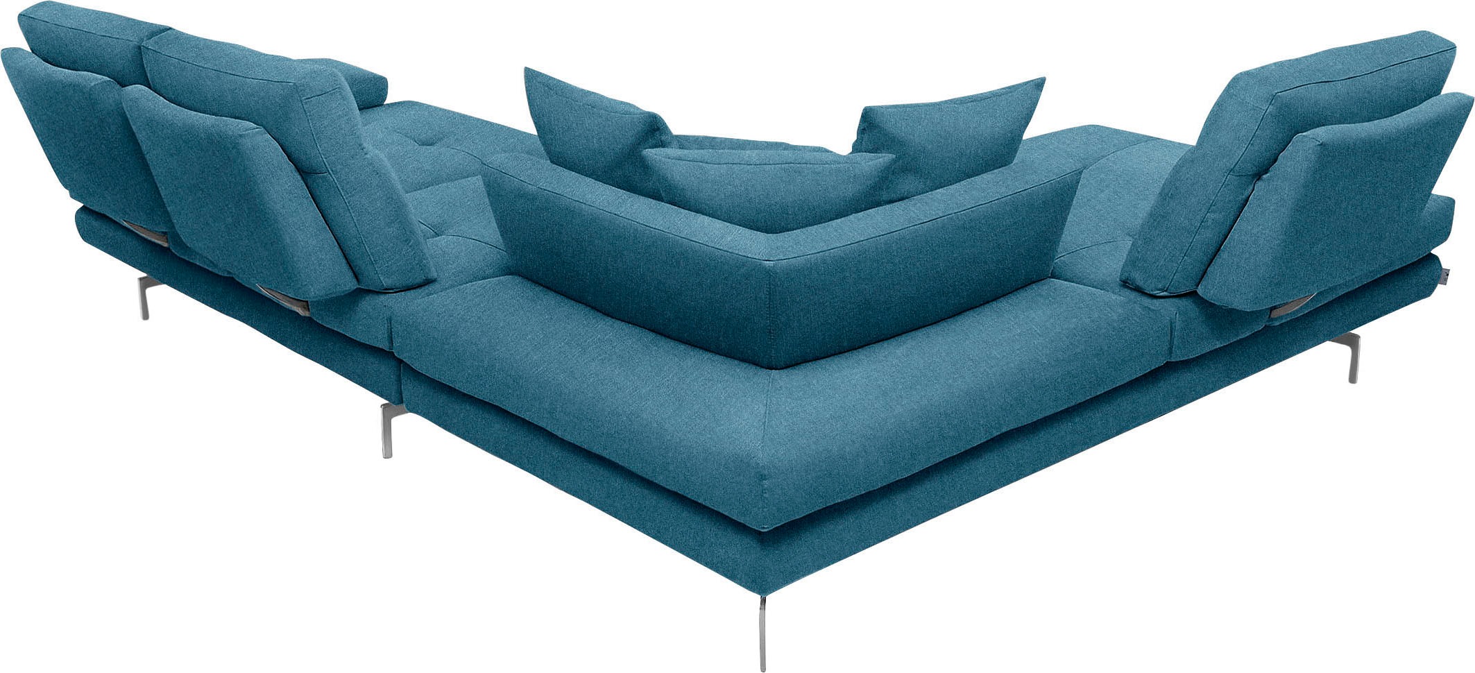 CALIA ITALIA Ecksofa »Toby Wing, L-Form, Designsofa mit sensationellem Sitzkomfort«, Sitztiefenverstell.,wahlw. mit Kissen-Set, Füße chrom glänzend