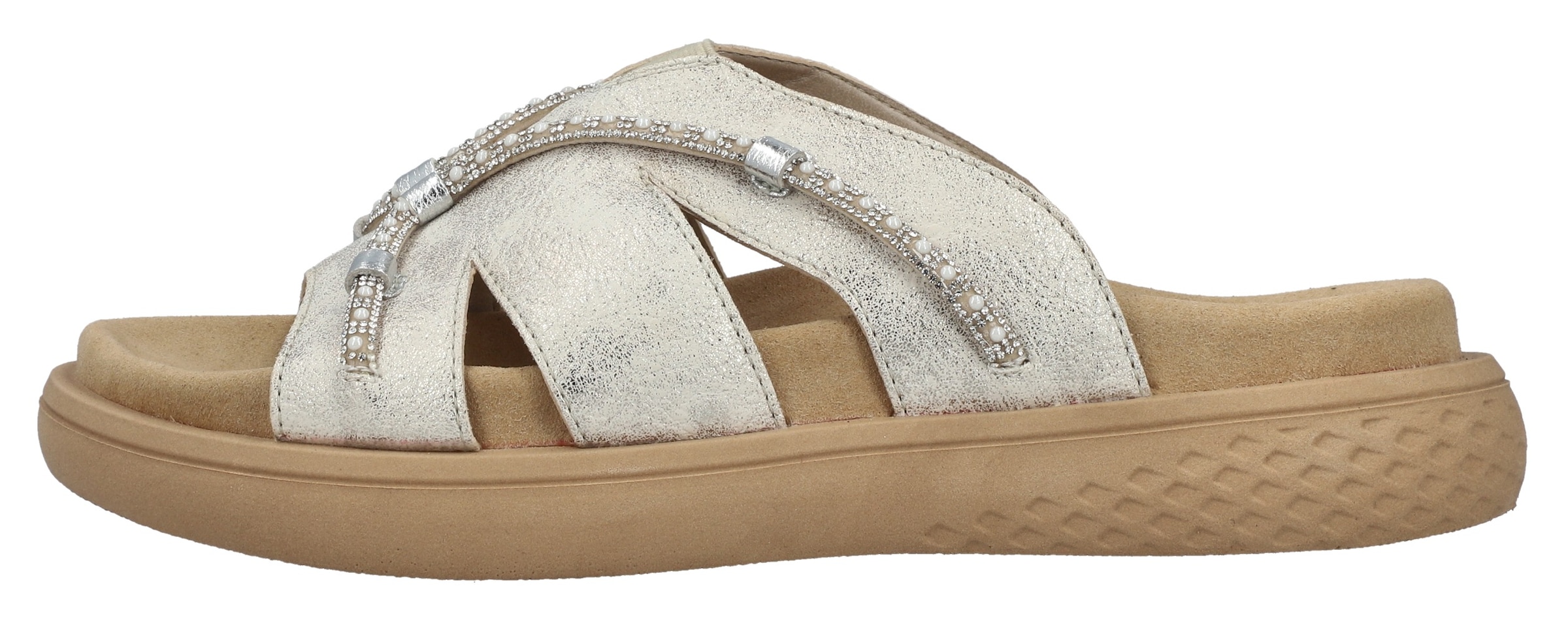 Rieker Pantolette, Sommerschuh, Schlappen, Hausschuh, Strandschuh mit Stretcheinsatz