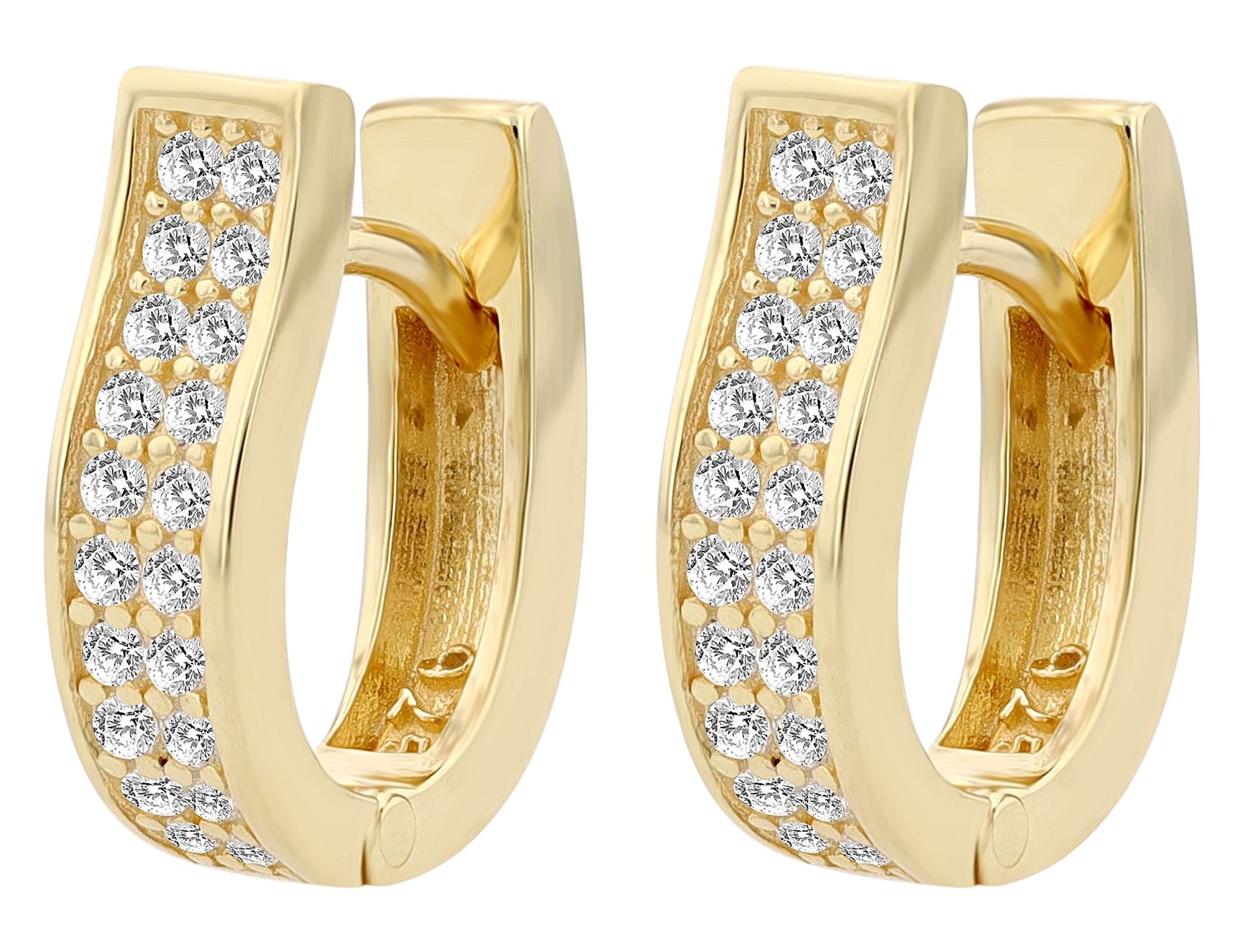 Adelia´s Klappcreolen »Damen Ohrringe – Klappcreole aus 925 Silber mit Zirkonia« Ideal zum Verschenken – schlicht und stilvoll