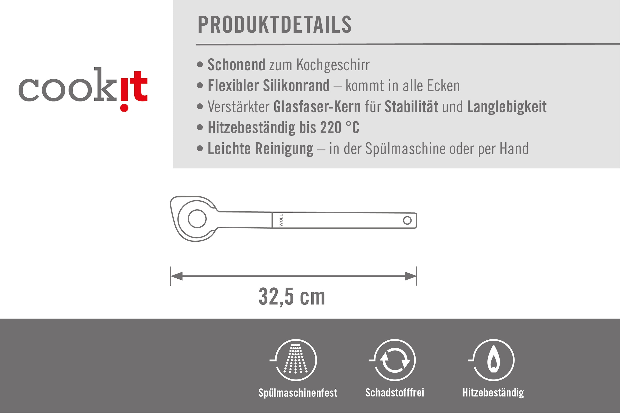 WOLL Kochlöffel »Cook it«, (1 tlg.), aus hochwertigem Kunststoff und Silikon