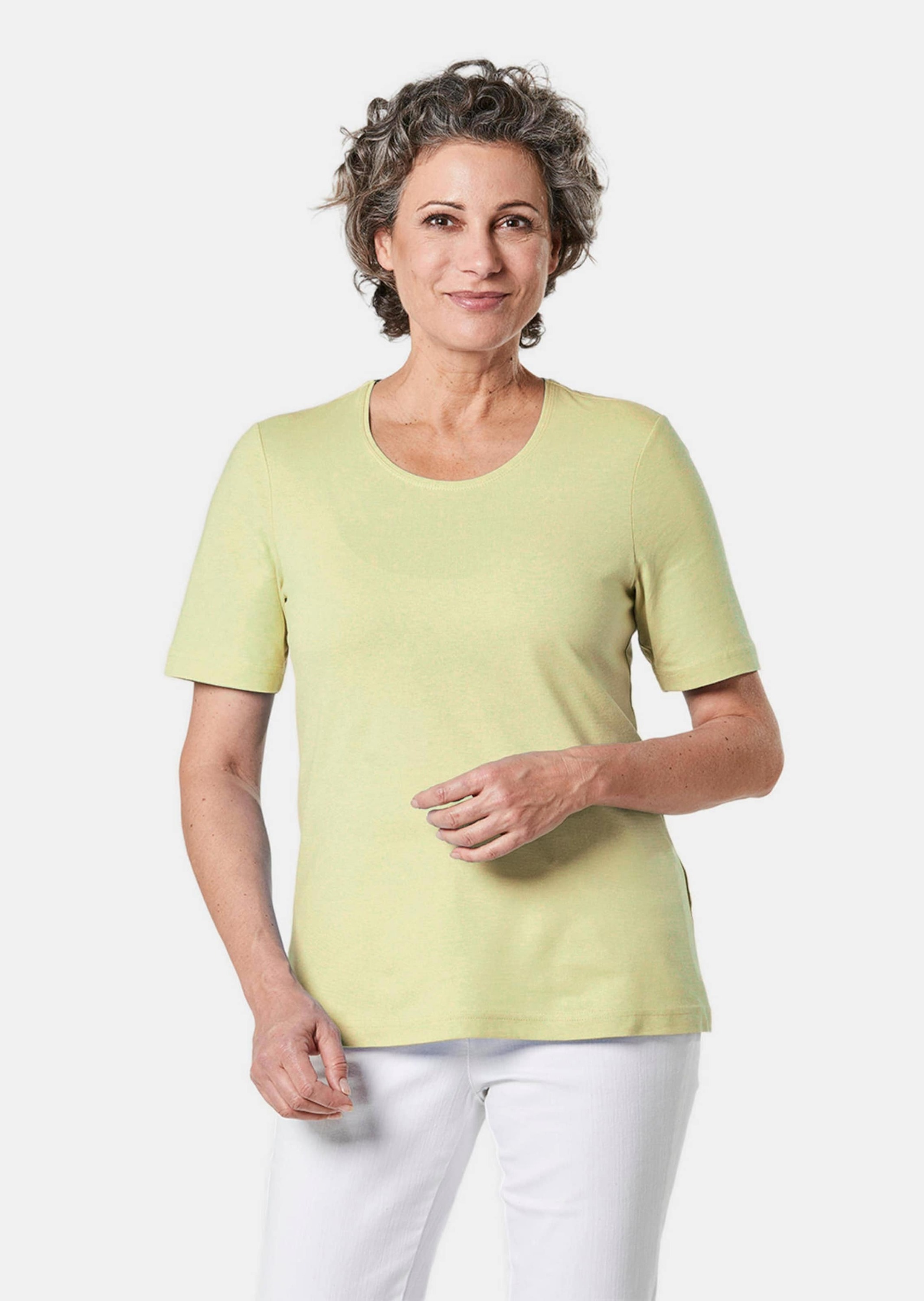 GOLDNER Langarm-Poloshirt "Kurzgröße Basic Baumwollshirt mit kurzem Arm" Oh günstig online kaufen