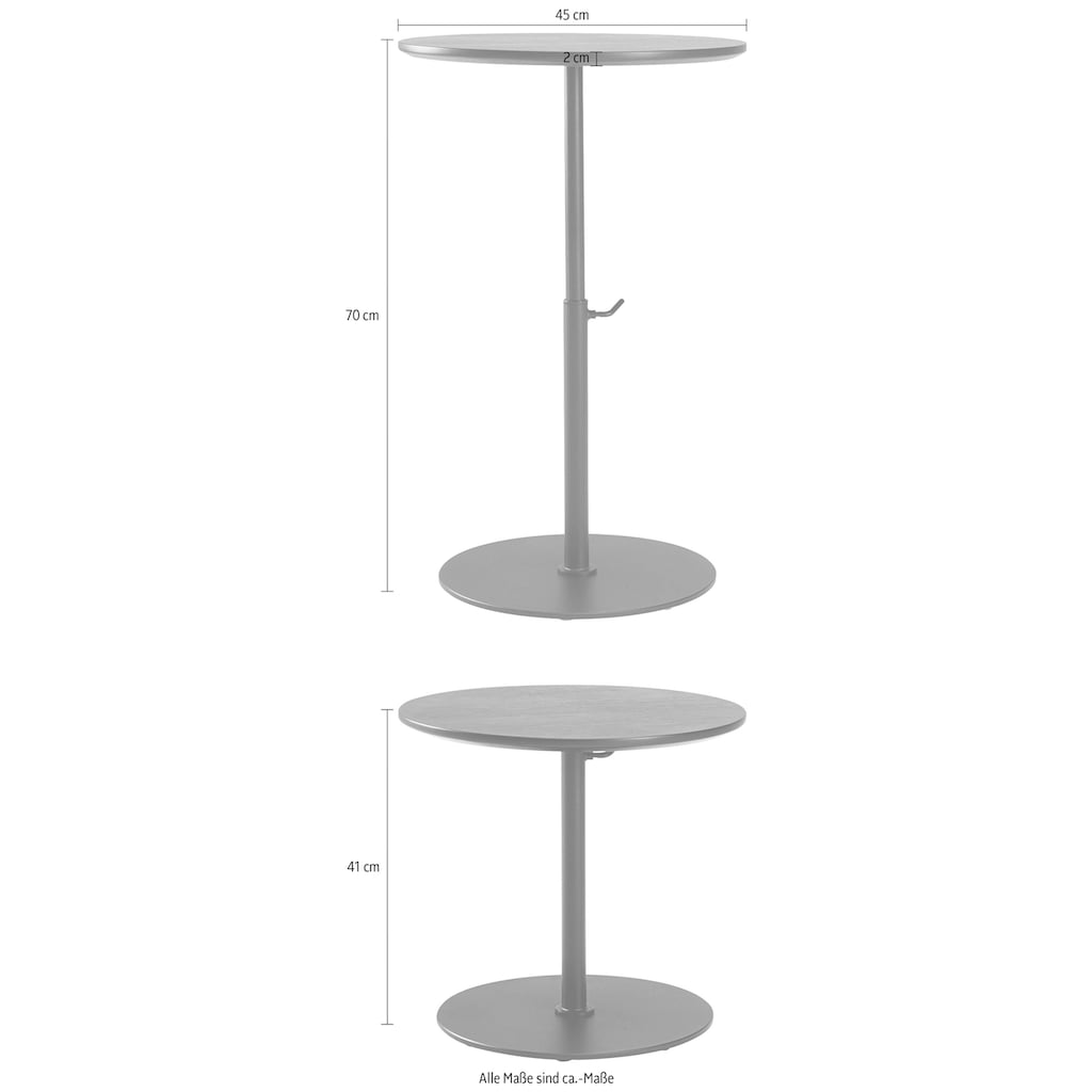 INNOVATION LIVING ™ Couchtisch »Kiffa Tisch«, stufenlos höhenverstellbar bis 70 cm