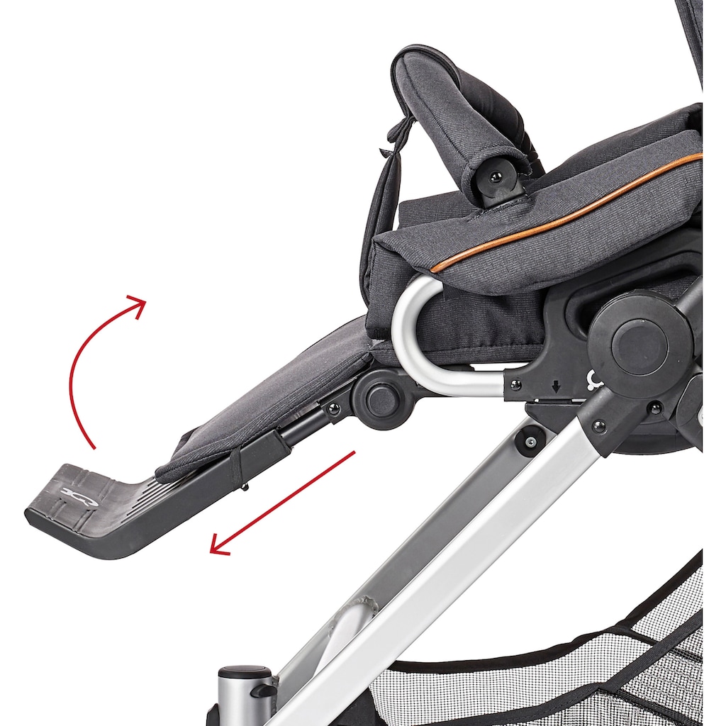 Gesslein Kombi-Kinderwagen »F4 Air+, schwarz/tabak, grau meliert/Stern grau meliert«, mit Tragetasche C2 Compact; Design & Handarbeit aus Deutschland