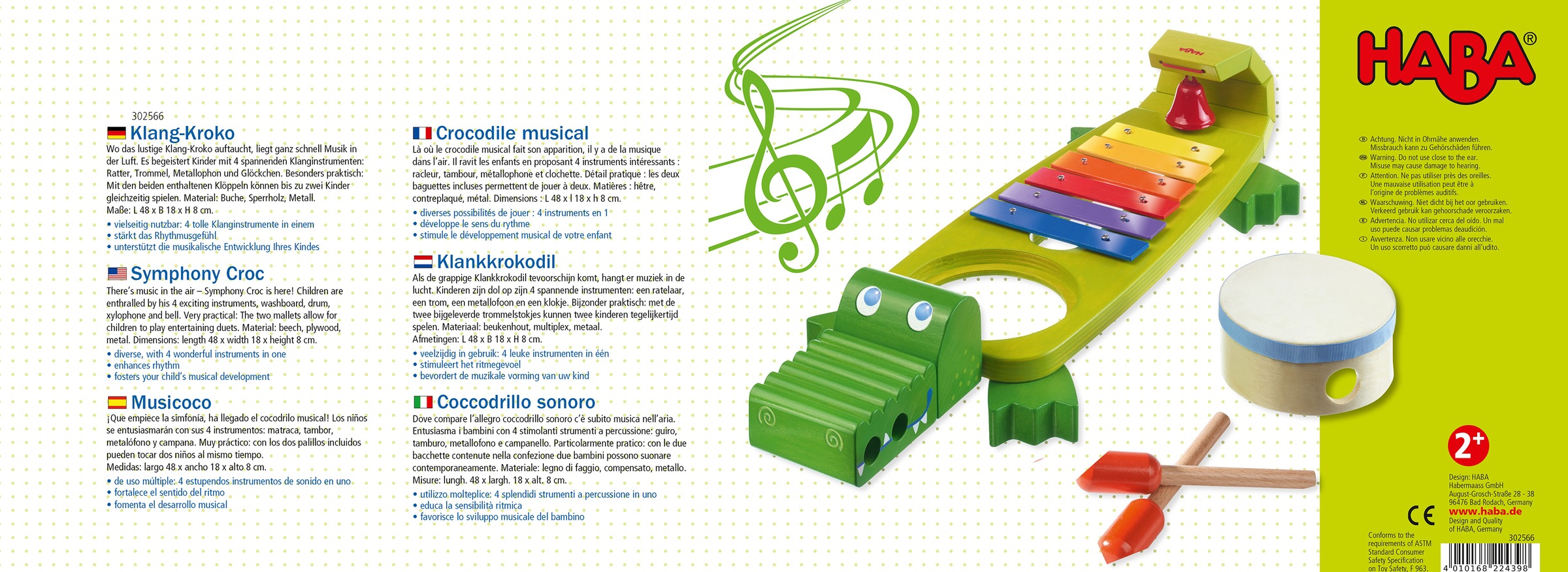 Haba Spielzeug-Musikinstrument »Klang-Kroko«