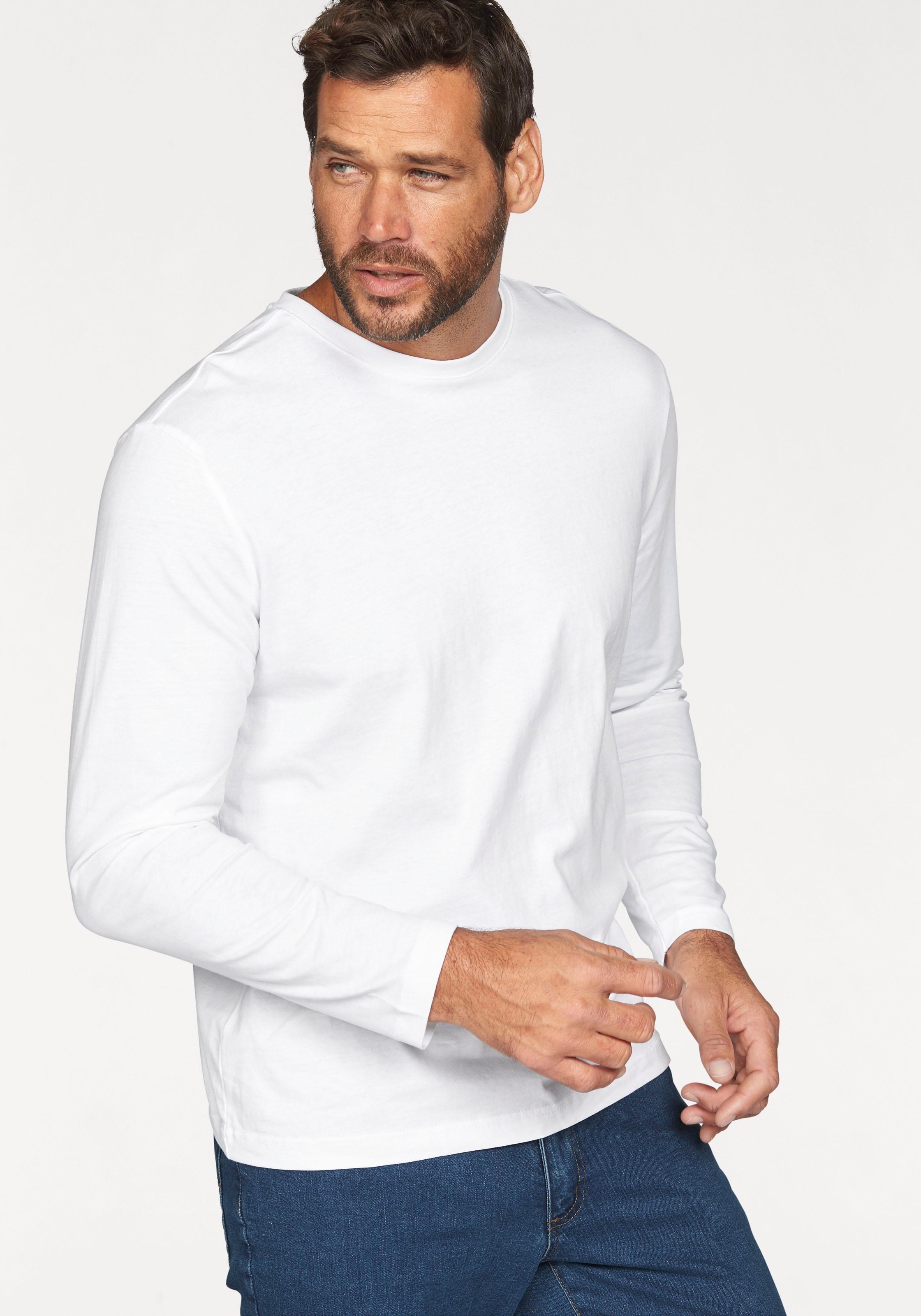 Mans World Langarmshirt "neue Farbe ", Langarm, unifarben, aus Baumwolle, i günstig online kaufen