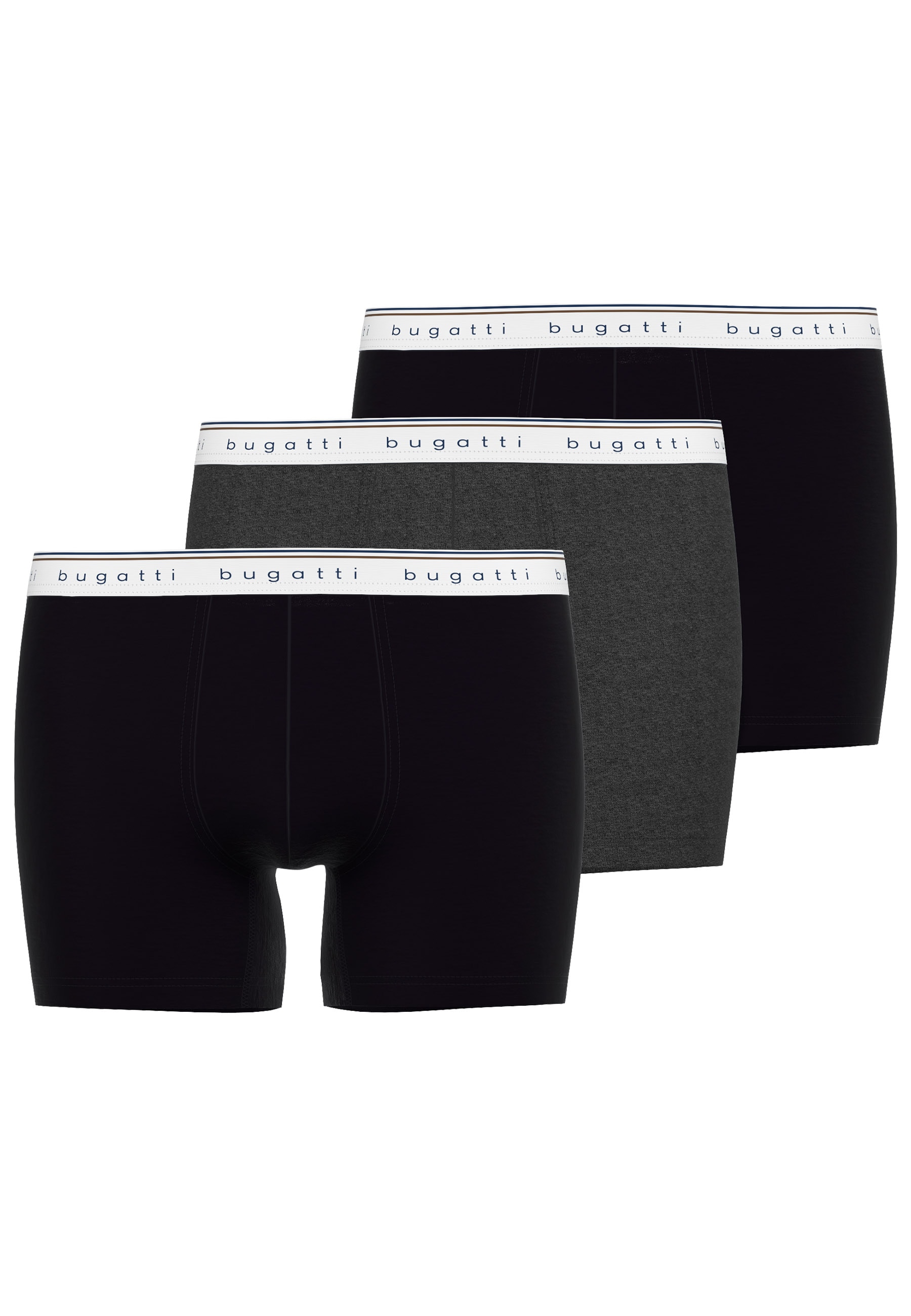 bugatti Boxershorts "Pisa", (3er Pack), Mit elastischem Logobund günstig online kaufen