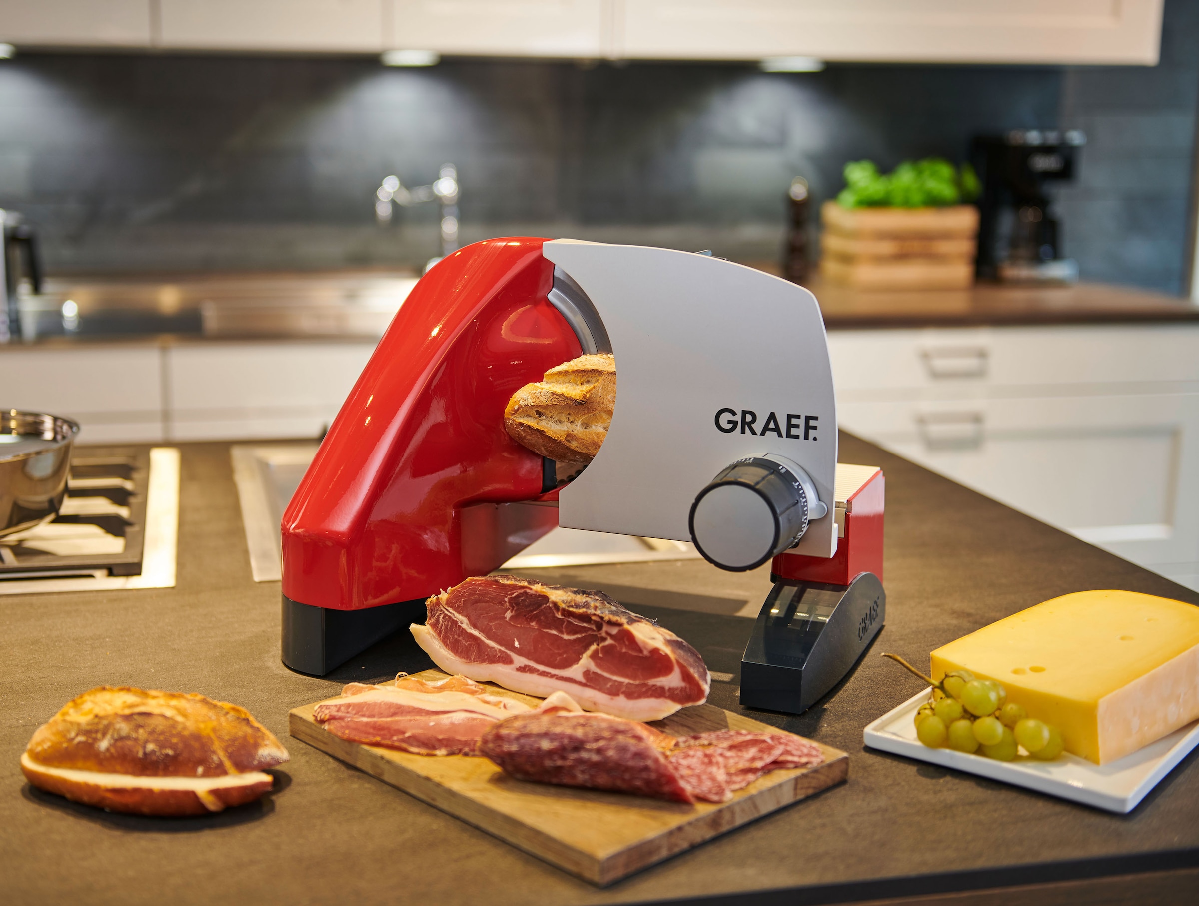 Graef Allesschneider »SlicedKitchen S 50003«, 170 W, inkl. Aufbewahrungsbox & MiniSlice-Aufsatz, rot