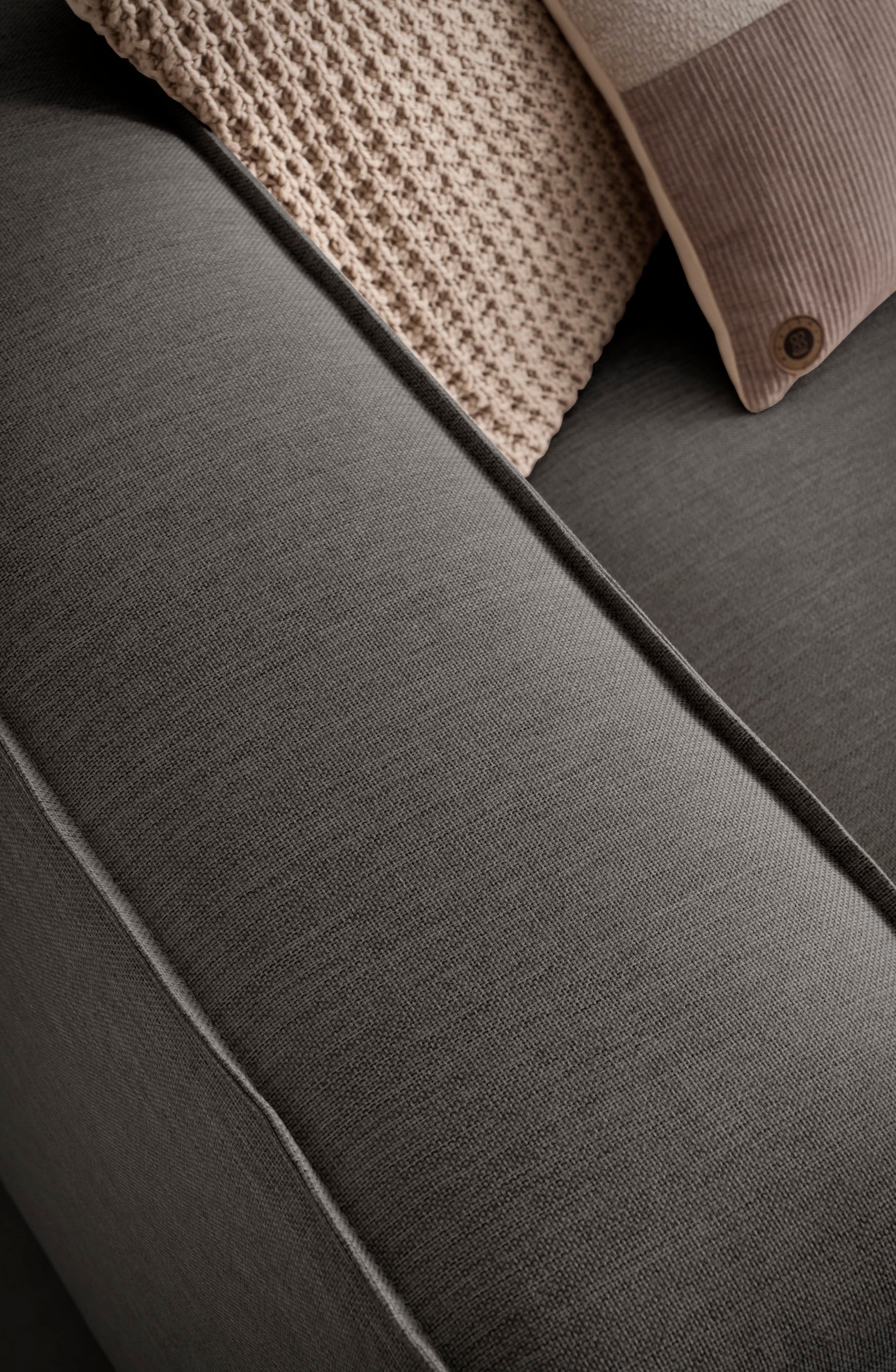 LeGer Home by Lena Gercke Polsterecke »PIARA XXL, L-Form mit Schlaffunktion, Big-Sofa in Cord o. Leinenoptik«, Hocker stellbar zum Schlafsofa (Krokodilverbinder), tiefe Sitzfläche