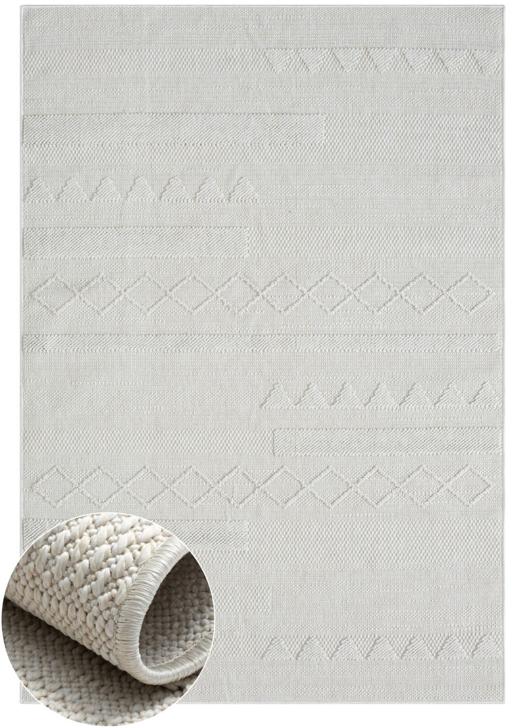 Myflair Möbel & Accessoires Teppich »Silly Lagerräumung«, rechteckig, 8 mm Höhe, Uni Farben, Hoch-Tief Effekt, Outdoor geeignet, Balkon, Terrasse