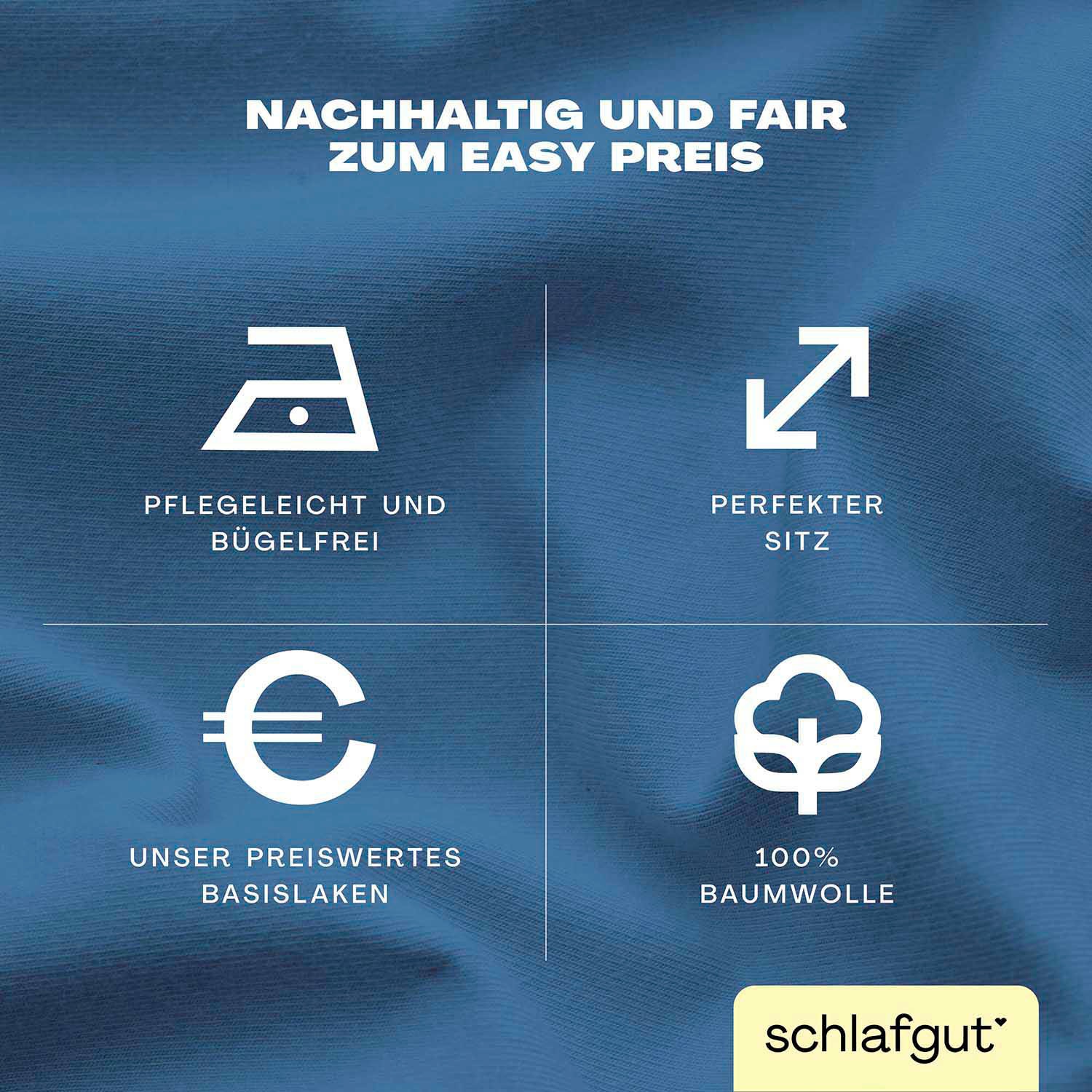 Thumbnail - Schlafgut Spannbettlaken "EASY aus 100% Baumwolle, weich & saugfähig, Marken-Bettlaken", für Matratzen bis 22 cm Höhe, i...