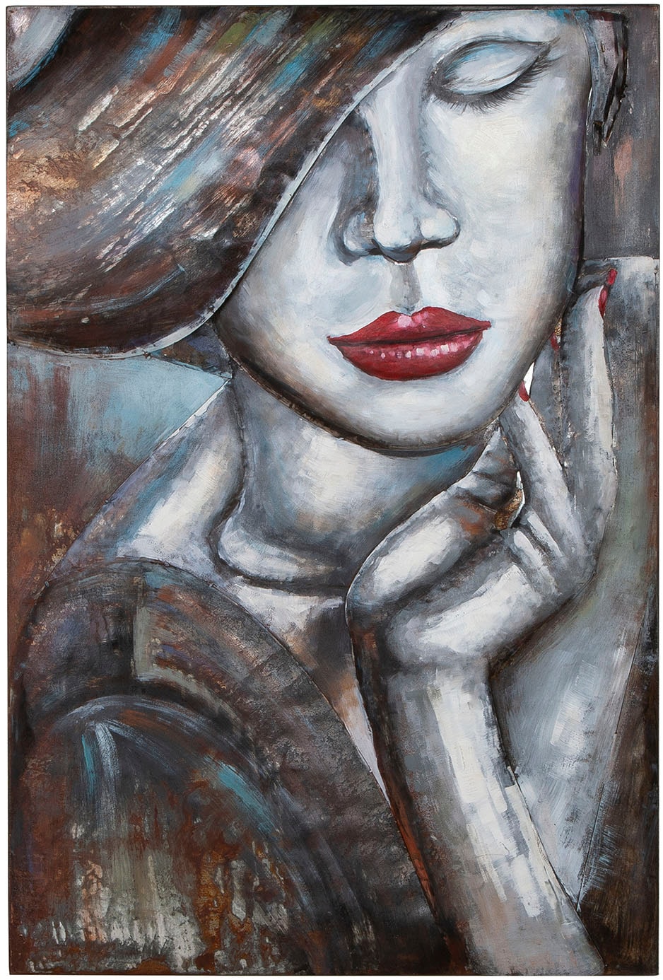 Casablanca by Gilde Metallbild "Bild rechteckig Noblesse weiß H. 120 cm", ( günstig online kaufen