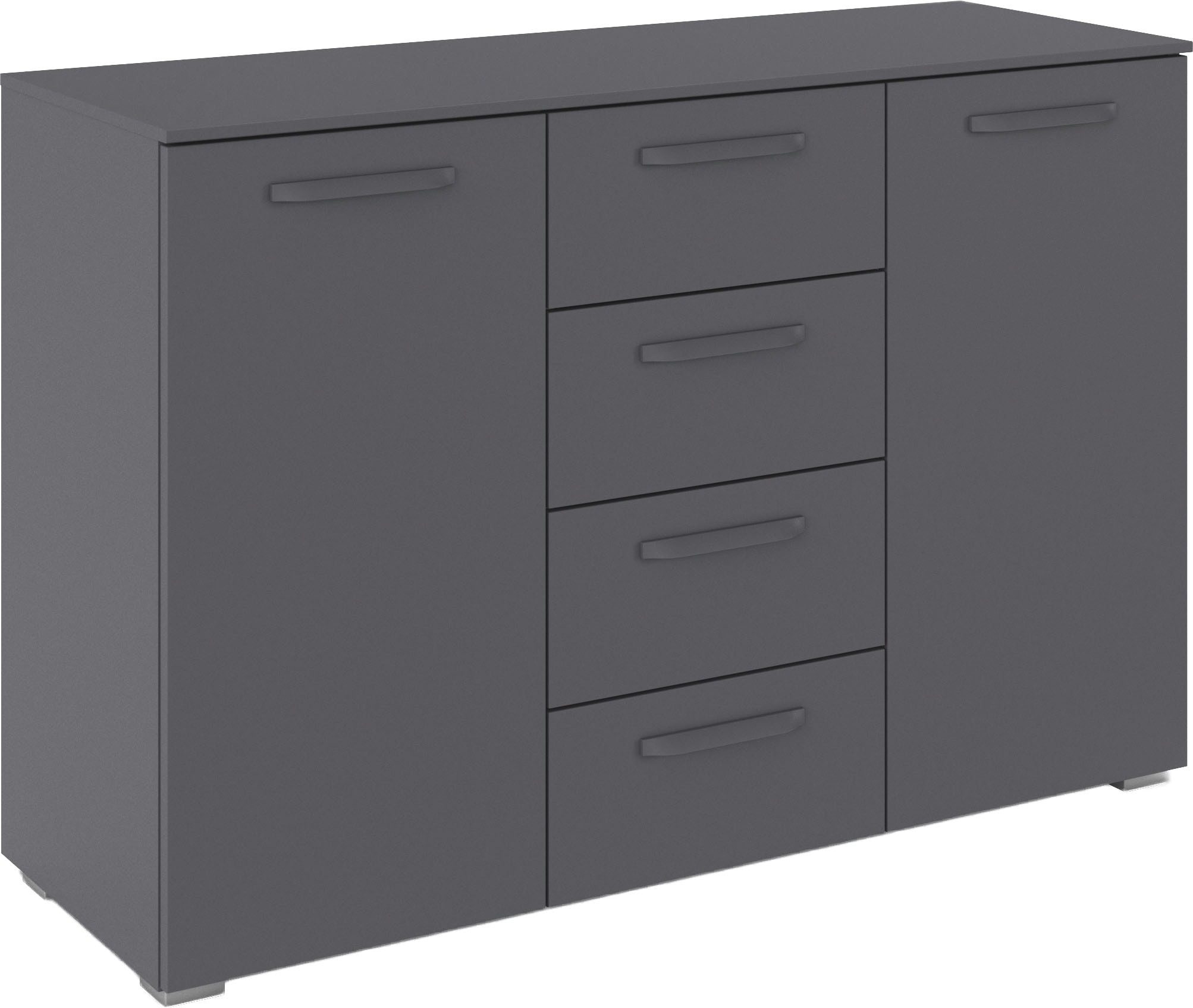 OTTO home "Kommode Sideboard Schubladenkommode Schlafzimmerkommode OTELI" Breite 120 cm inkl. SOFT-CLOSE-FUNKTION, mit moderner Dekor-Front, vier große Schubladen und 2 Türen, mit 4 Einlegeböden MADE IN GERMANY