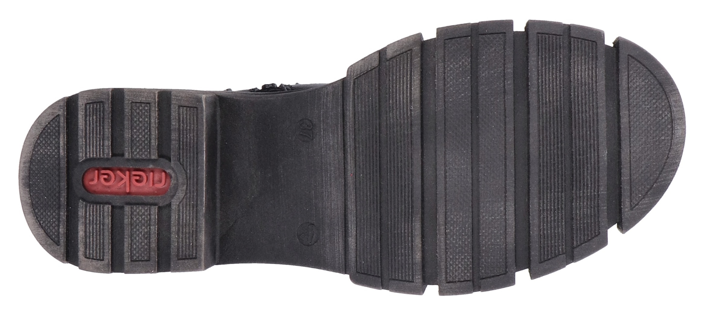 Rieker Schnürstiefel  Schnürboots mit Reißverschluss und robuster Profilsohle