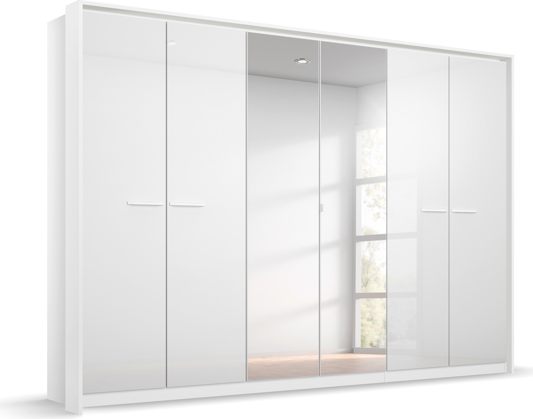 OTTO home Kleiderschrank "Mehrzweckschrank Aktenschrank Möbel Mietswohnung Schlafzimmer OTELI" erhältlich in Breiten 230/275 cm inkl. Innenschubladen und extra Böden, inkl. Passepartout optional mit Beleuchtung MADE IN GERMANY