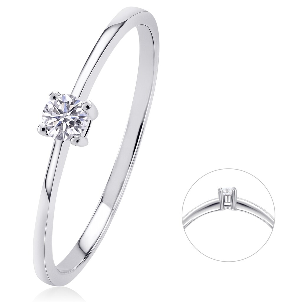 ONE ELEMENT Diamantring »0,07 ct Diamant Brillant Ring aus 585 Weißgold«