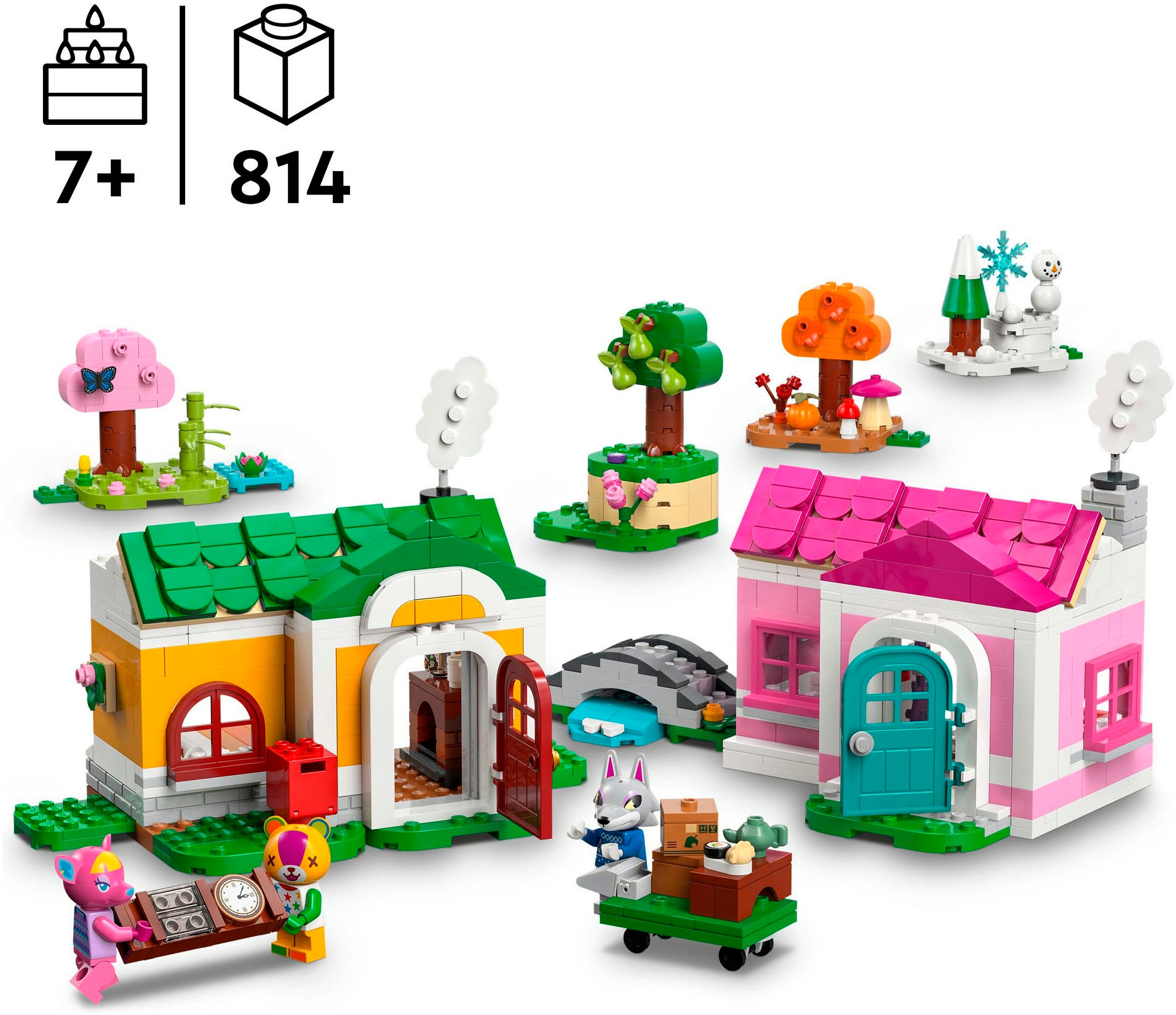 LEGO® Konstruktionsspielsteine »Kreative Häuser: Jahreszeiten voller Spaß (77057),«, (814 St.), LEGO Animal Crossing; Made in Europe