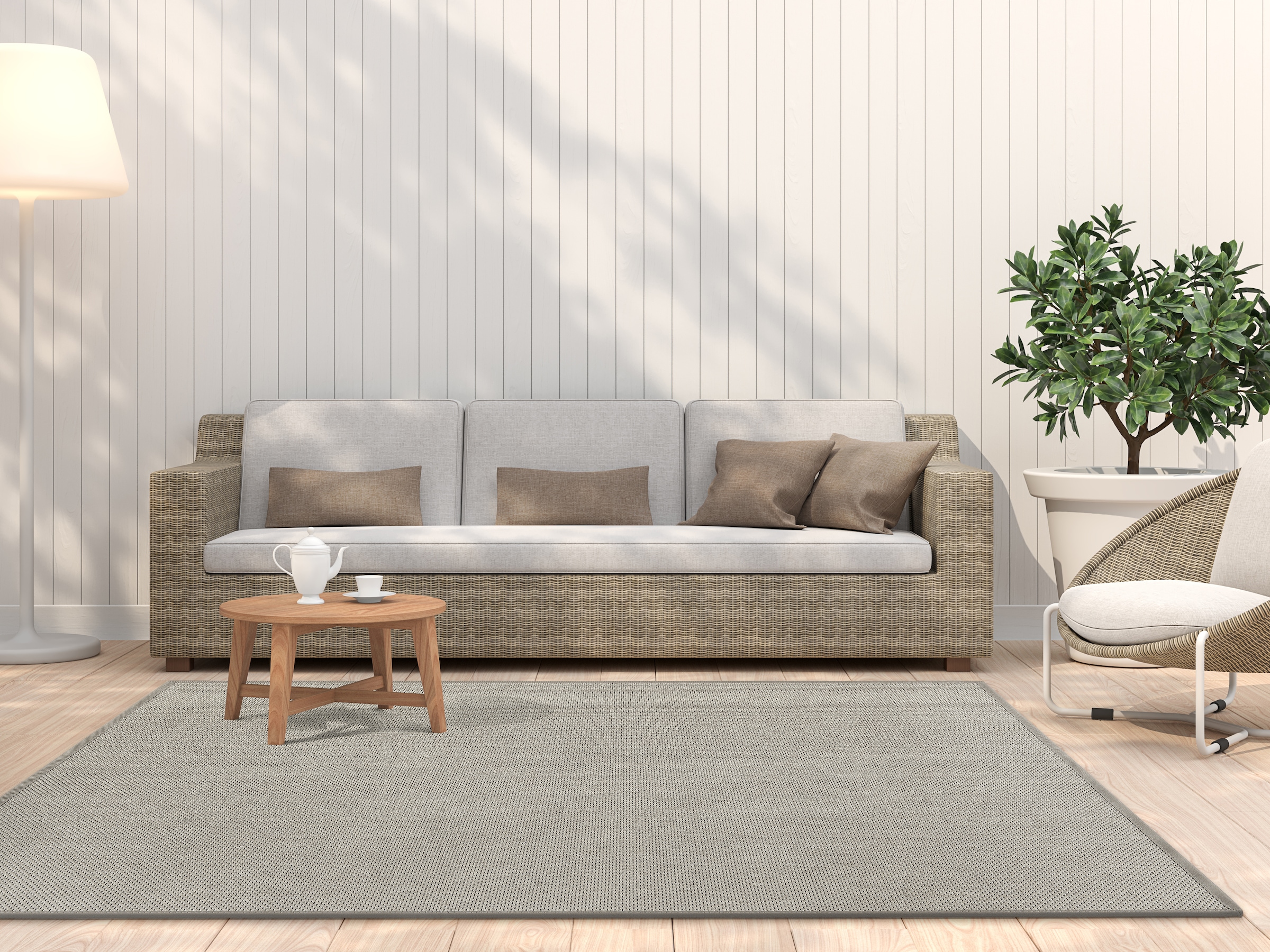 Dekowe "Naturino Prestige" rechteckig 10 mm Höhe Flachgewebe, meliert, Sisal Optik, In- und Outdoor geeignet