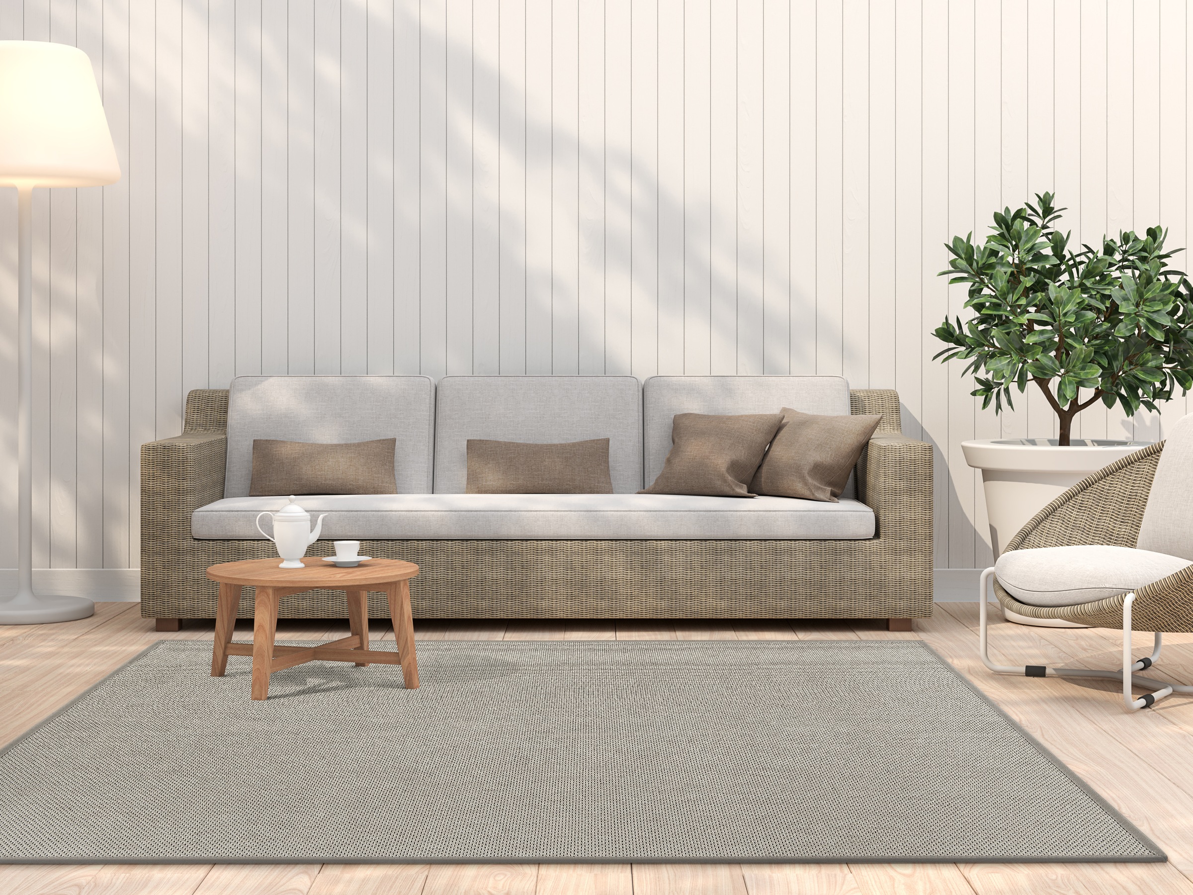 Teppich DEKOWE "Naturino Prestige", beige (sand), B:120cm H:10mm L:170cm, Kunstfaser, Teppiche, Teppich, Flachgewebe, meliert, Sisal Optik, In- und Outdoor geeignet