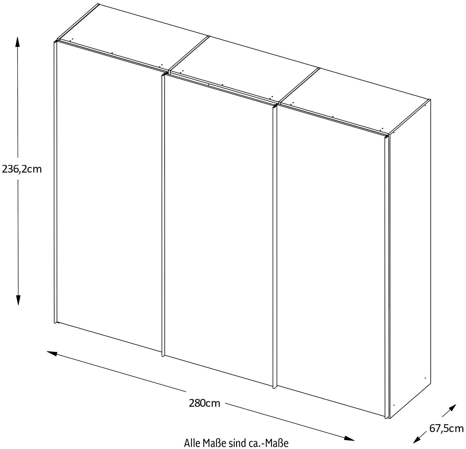 STAUD Schwebetürenschrank »Sinfonie Plus, edles Design in hochwertiger Qualität, Made in Germany«, Mit vier verschiedenen Ausstattungsvarianten