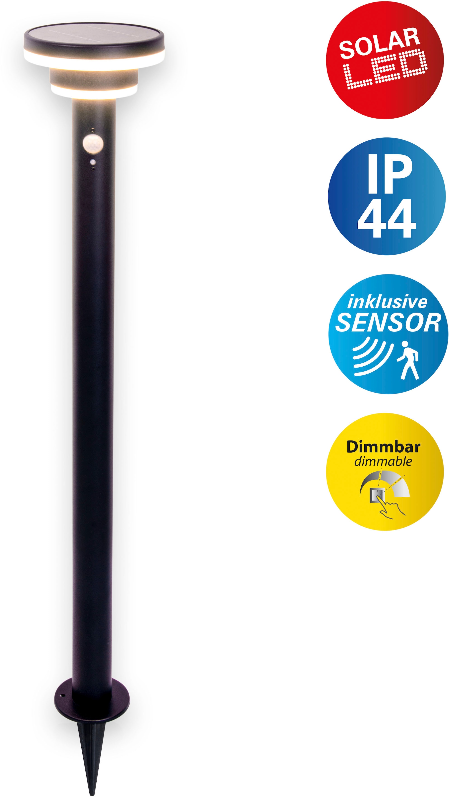 näve LED Solarleuchte "Nora" LED-Modul 1 Stk. Warmweiß inkl. Bewegungsmelde günstig online kaufen