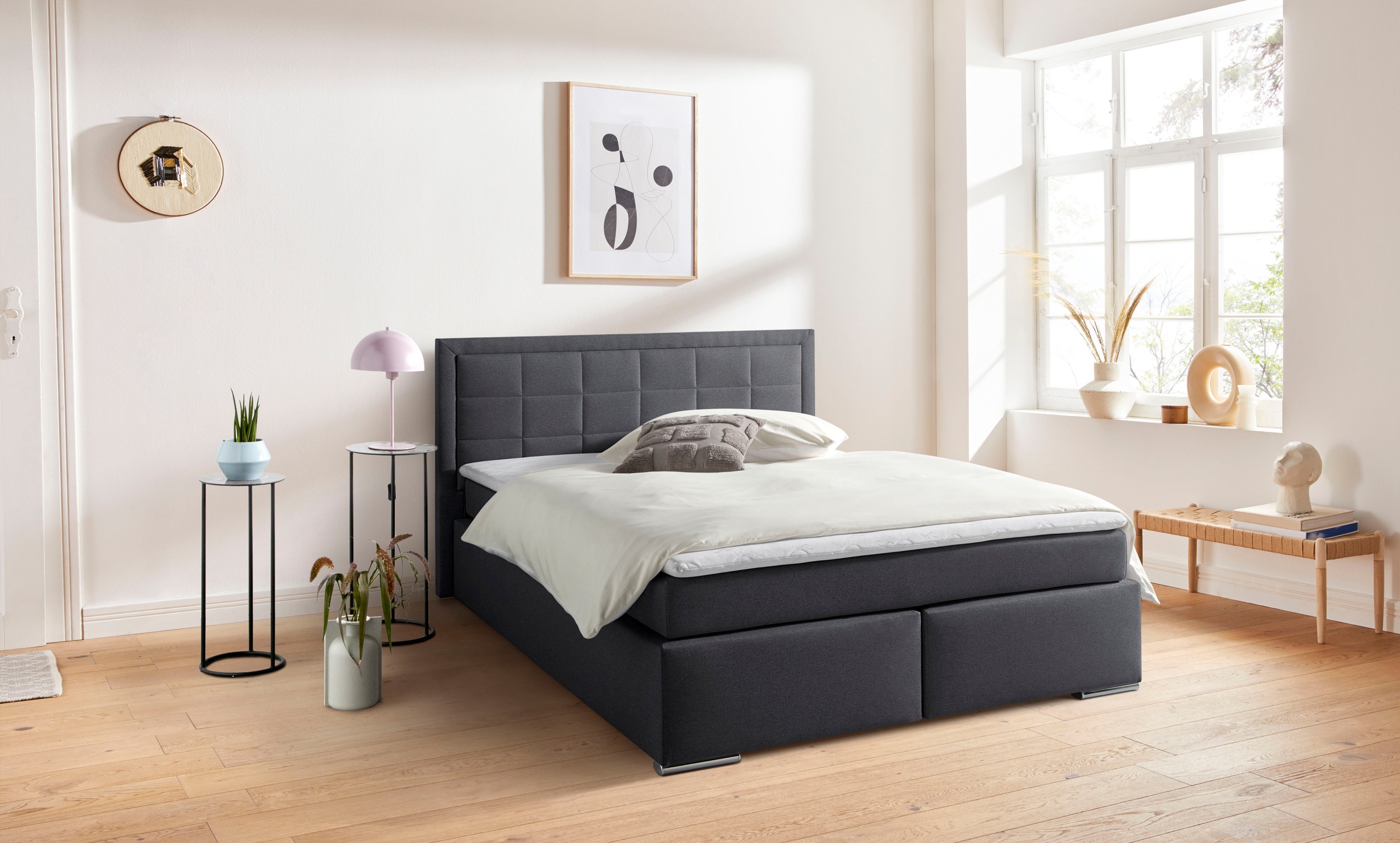 Boxbett Athena Box Spring Bed Anthracite 153x206cm 8