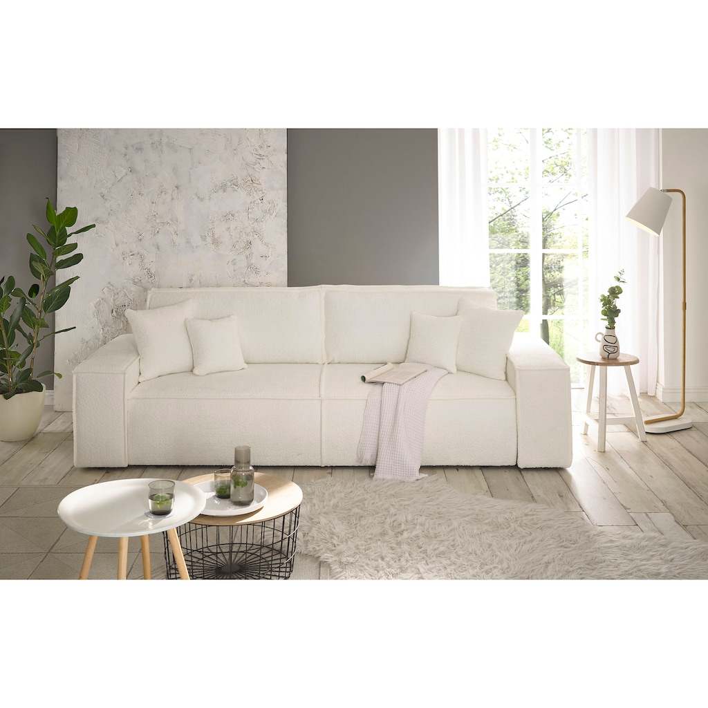 andas 3-Sitzer »FINNLEY Schlafsofa 257 cm, Schlaffunktion mit Bettkasten (200/136cm),«