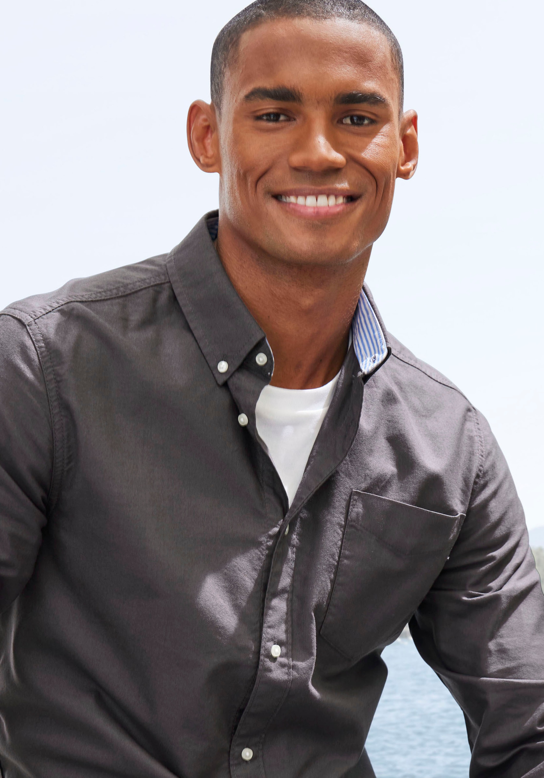 H.I.S Langarmhemd »regular-fit«, mit Button-down-Kragen, reine Baumwolle