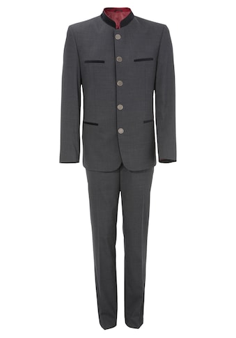 Murk Anzug, (Set), normal, Herren, mit Stehkragen und Paspeltaschen in Samtoptik kaufen