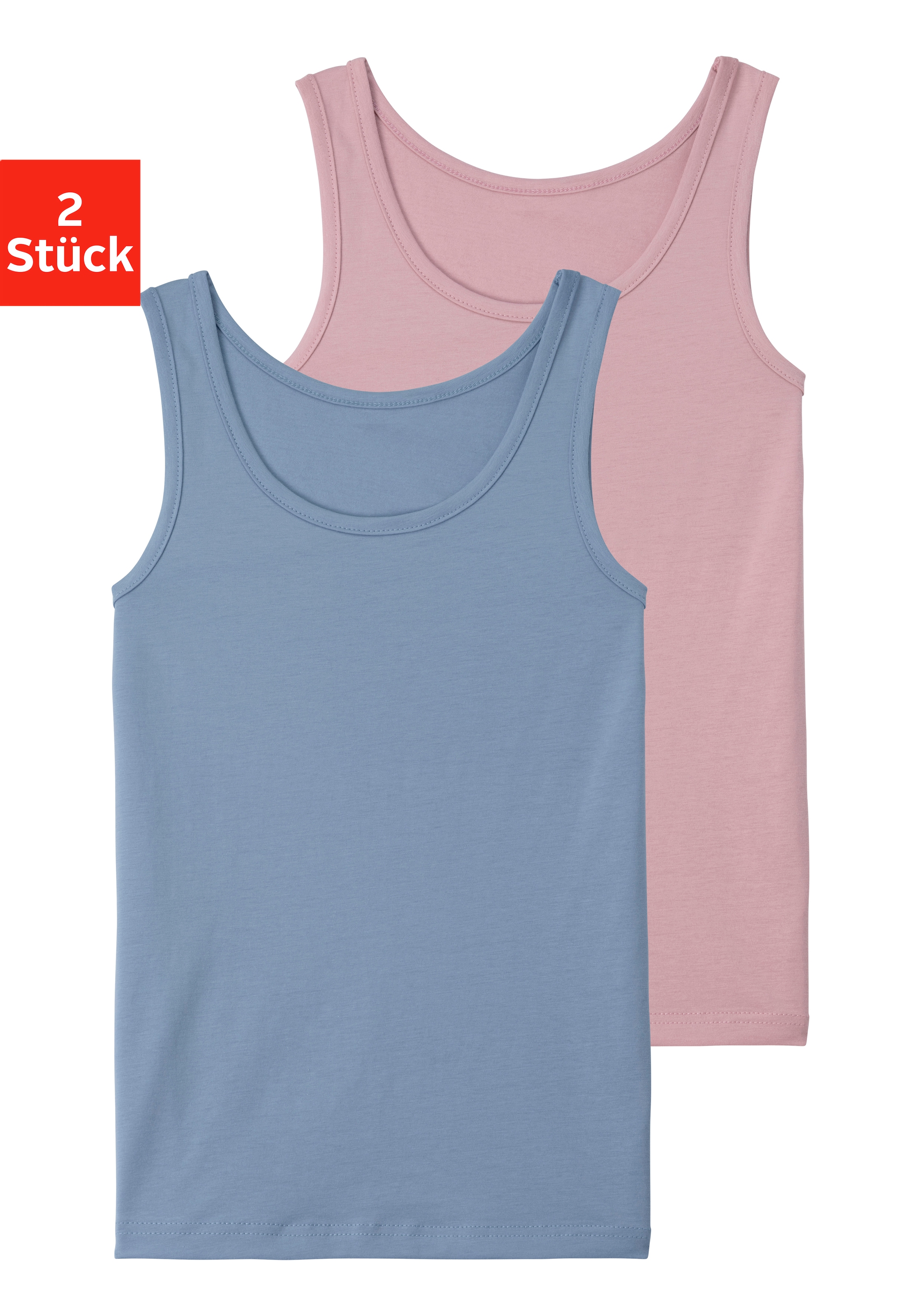 VIVANCE Mädchen Unterhemd, Gr. 170, bunt, Jersey, Obermaterial: 95% Baumwolle, 5% Elasthan, unifarben, Unterhemden, in schlichtem Design, Tanktop,