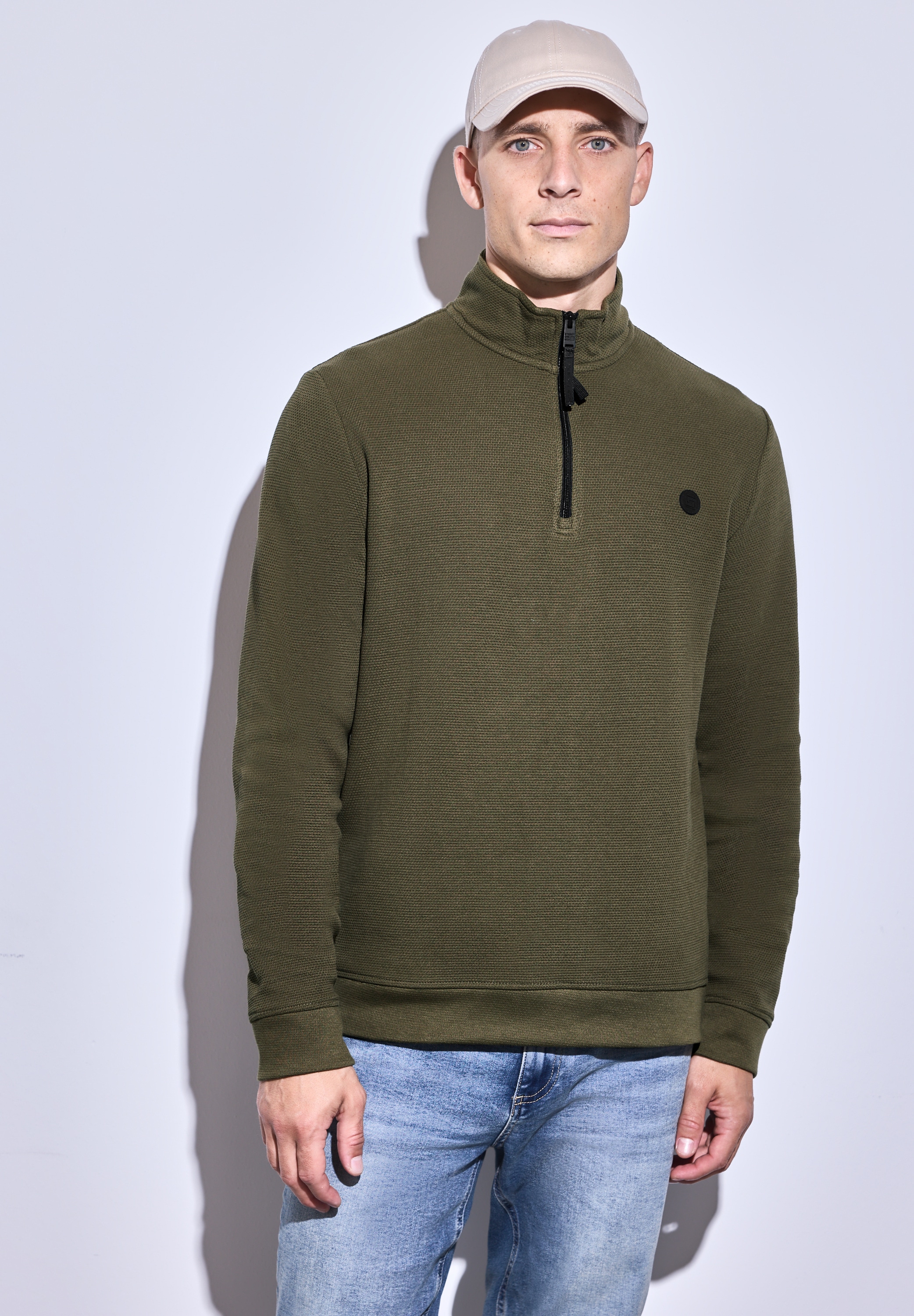 STREET ONE MEN Sweatshirt, aus reiner Baumwolle günstig online kaufen