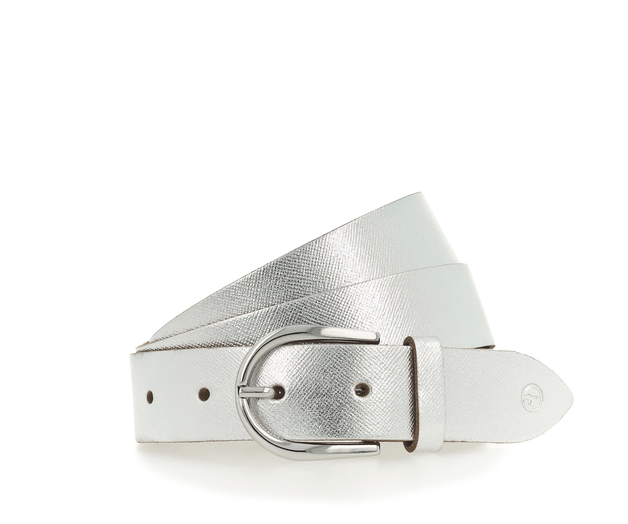 Tamaris Ledergürtel ""Cleena Silver"" aus Rindsleder, 3 cm breit, leicht strukturierte Oberfläche