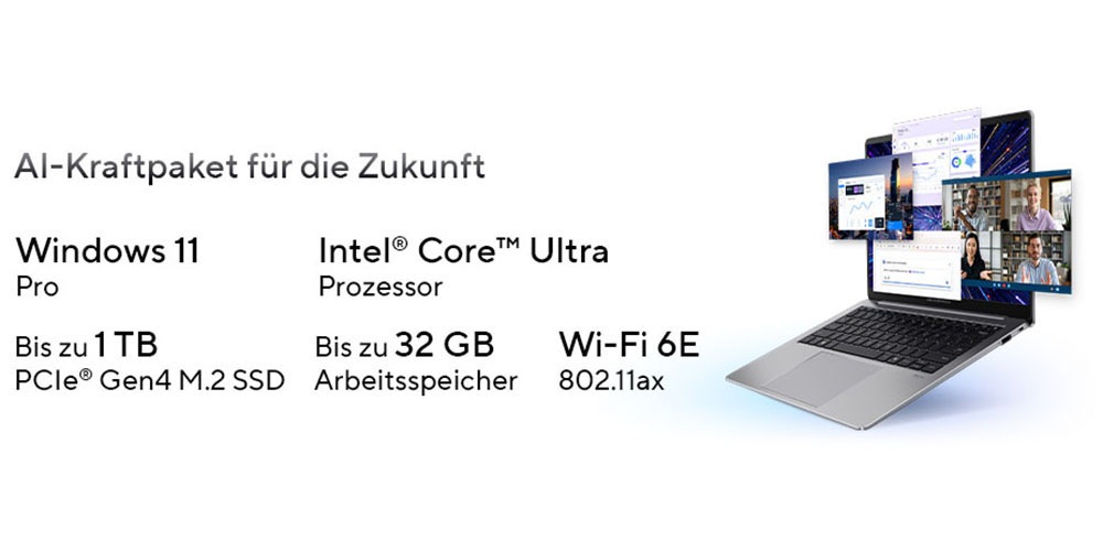 Asus Notebook »ExpertBook P5 P5405CSA-NZ0915X« 35,6 cm / 14 ″ Intel Core Ultra 5 ARC 130V 512 GB SSD
