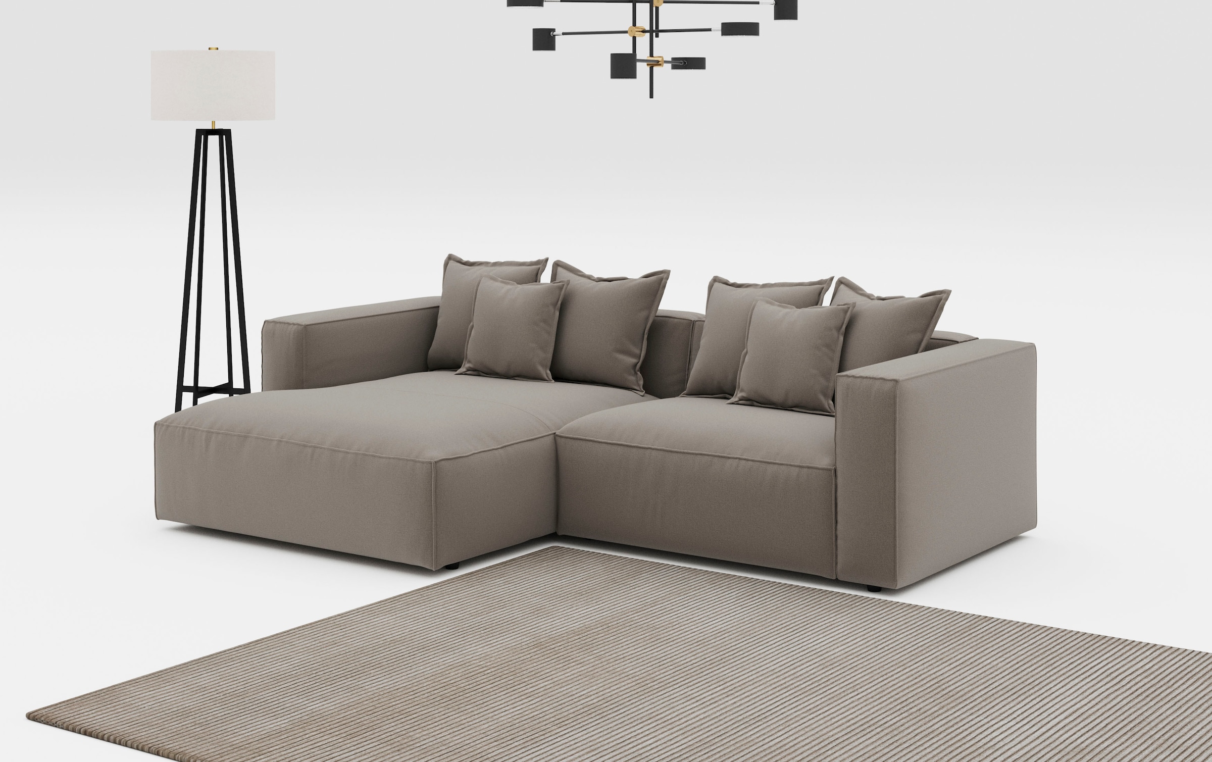 INOSIGN Ecksofa "Cowboy L-Form", mit 6 Kissen, kubisches Sofa günstig online kaufen