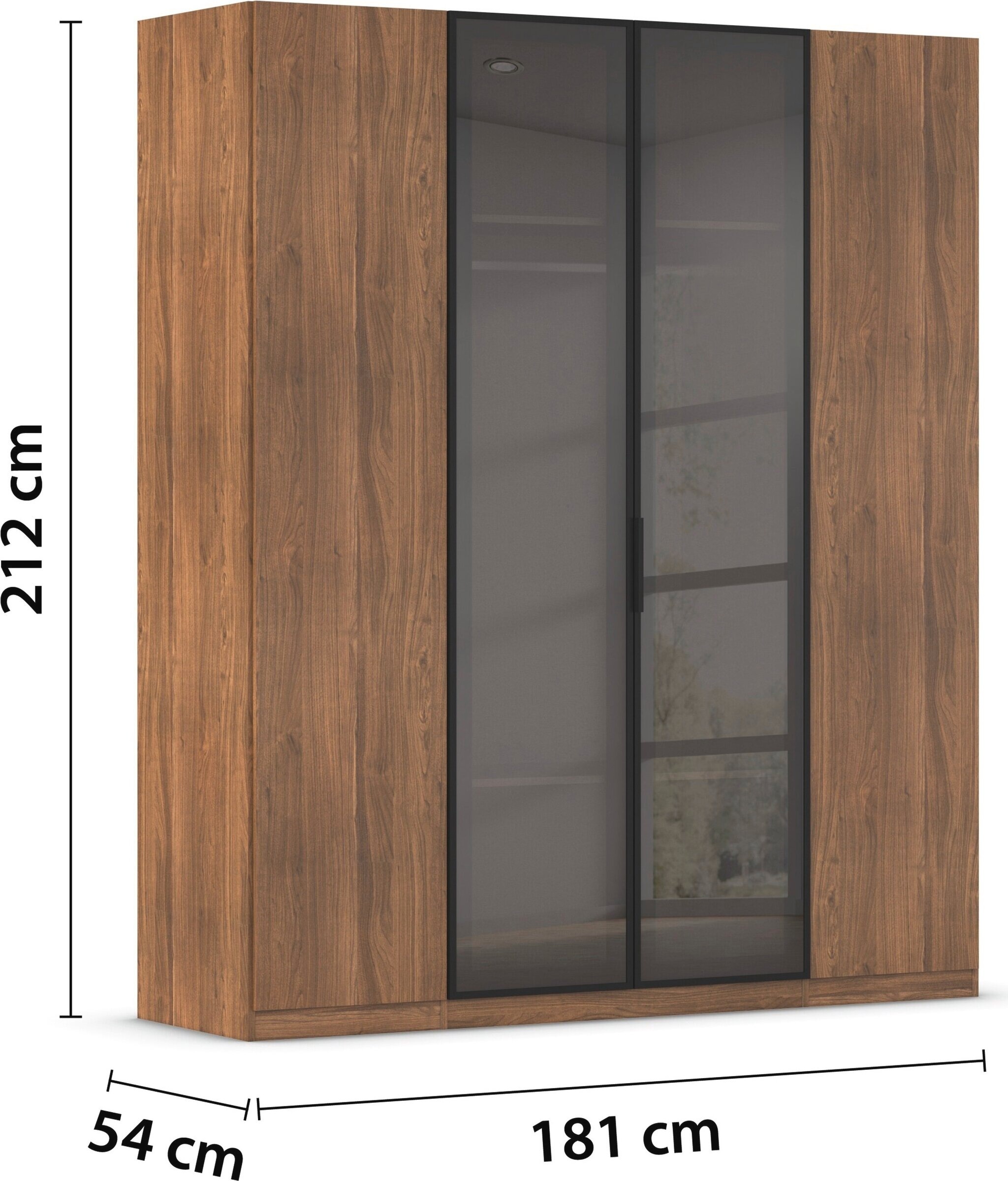 OTTO home Kleiderschrank »Schrank Möbel Schlafzimmer Garderobe Mietswohnung WELTNEUHEIT NYLLA« PATENTIERTES SCHNELLMONTAGESYSTEM mit Glasrahmentüren MADE IN GERMANY