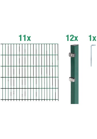 Alberts Doppelstabmattenzaun grün 100 cm hoch ...