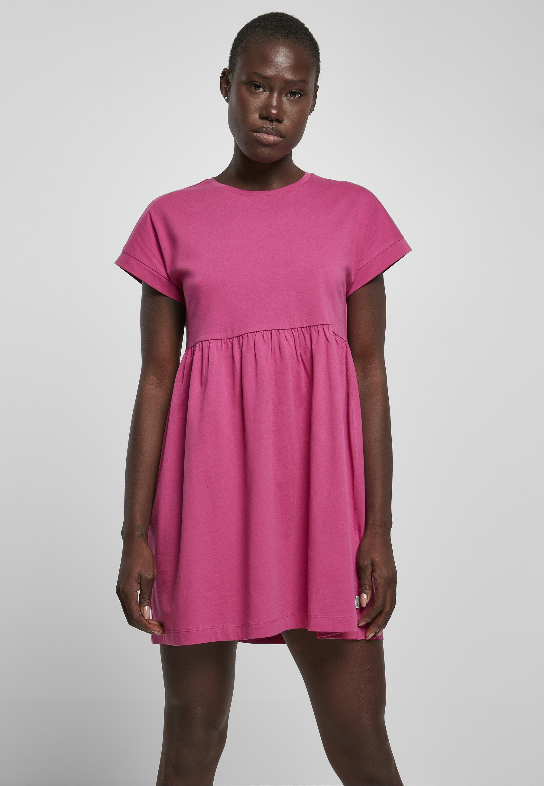 URBAN CLASSICS Shirtkleid »Urban Classics Damen Ladies Organic Empire Valance Tee Dress« 1 Stk. tlg.