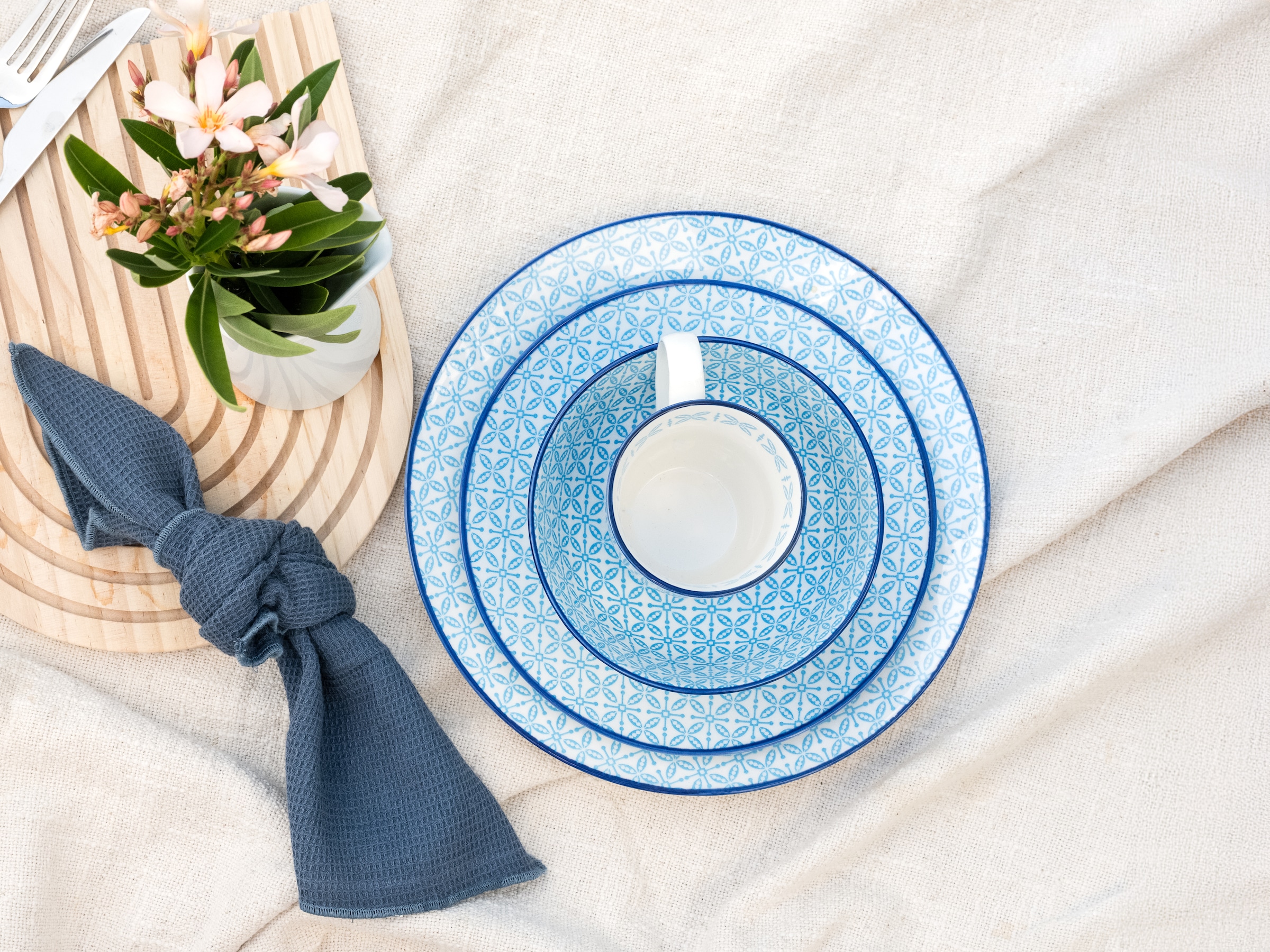 CreaTable Kombiservice »Mediterran, Service 16-tlg.« Mediterraner Flair, Traditionell keramische Motive