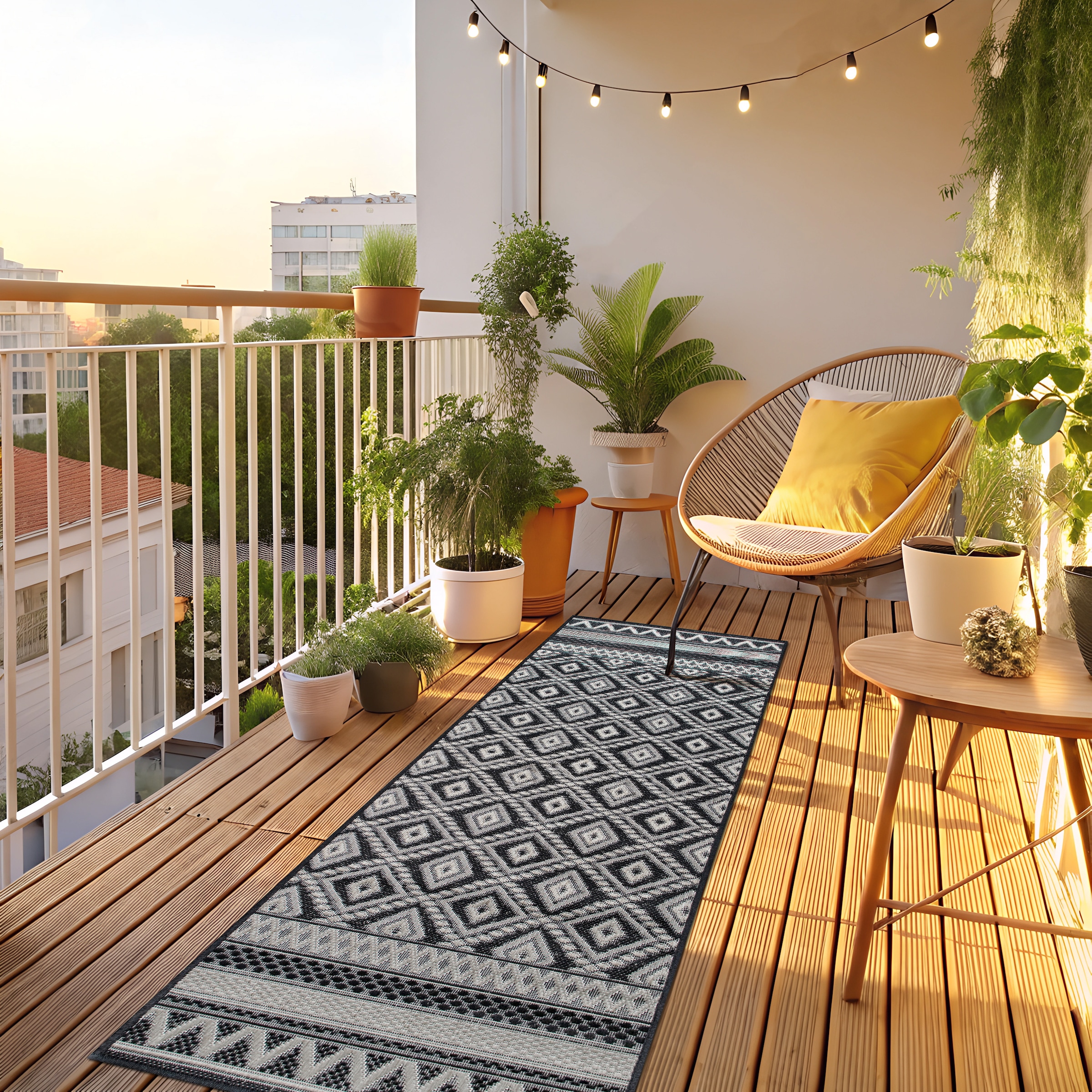 my home Teppich »Toronto auch als Läufer erhältlich«, rechteckig, 3 mm Höhe, In- und Outdoor geeignet, Sisal-Optik, Wetterfest & UV-beständig, Boho