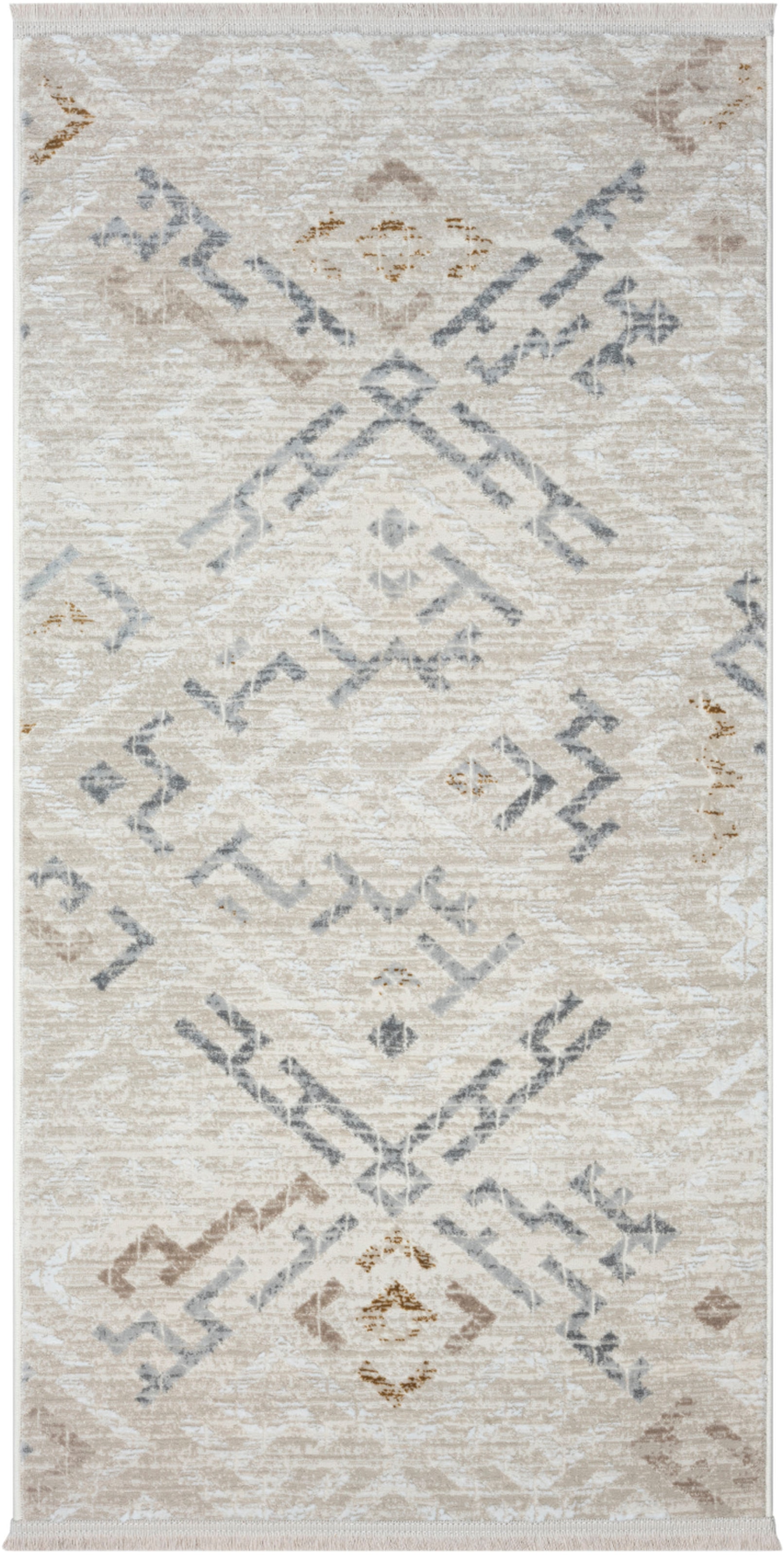 Myflair Möbel & Accessoires Teppich »My Type«, rechteckig, 10 mm Höhe, Kurzflor, Ethno-Style, besonders weich durch Microfaser, mit Fransen
