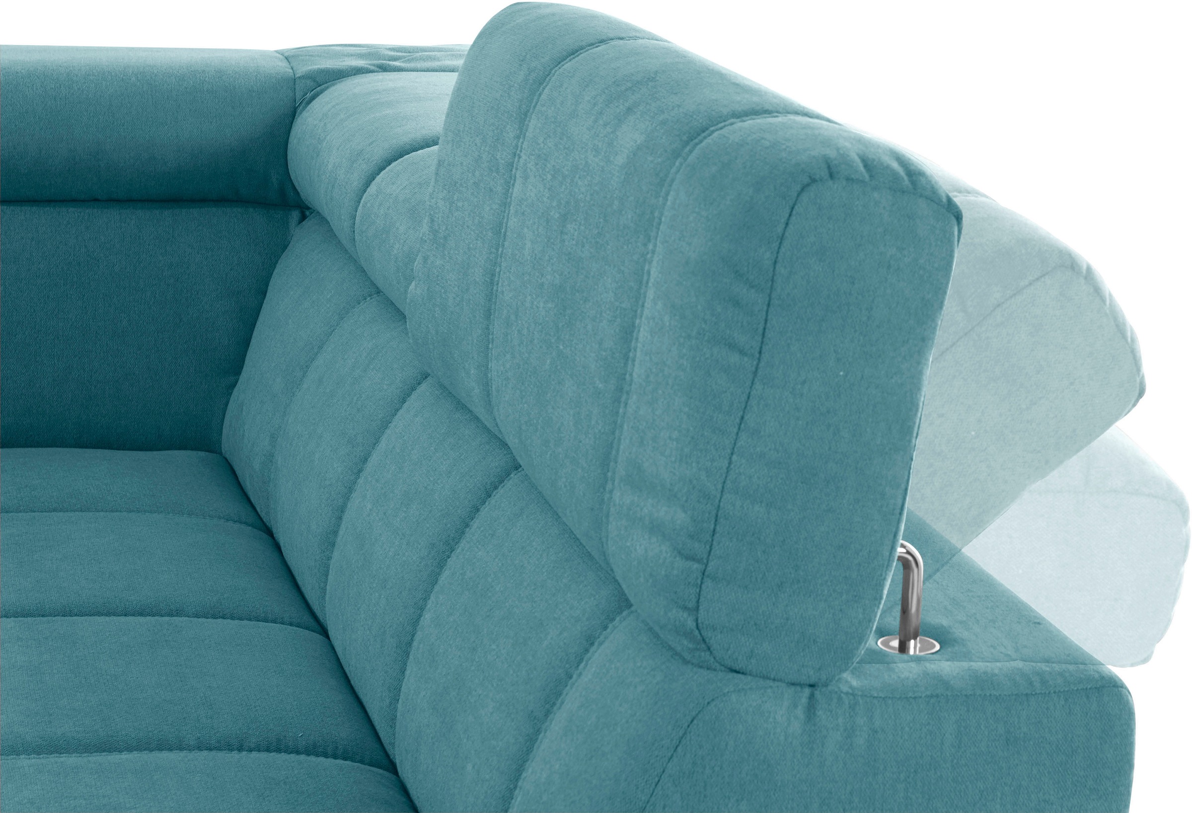 DOMO collection Ecksofa »BRANDON L-Form, auch in Leder« inklusive Kopfteilverstellung, wahlweise mit Sitztiefenverstellung,
