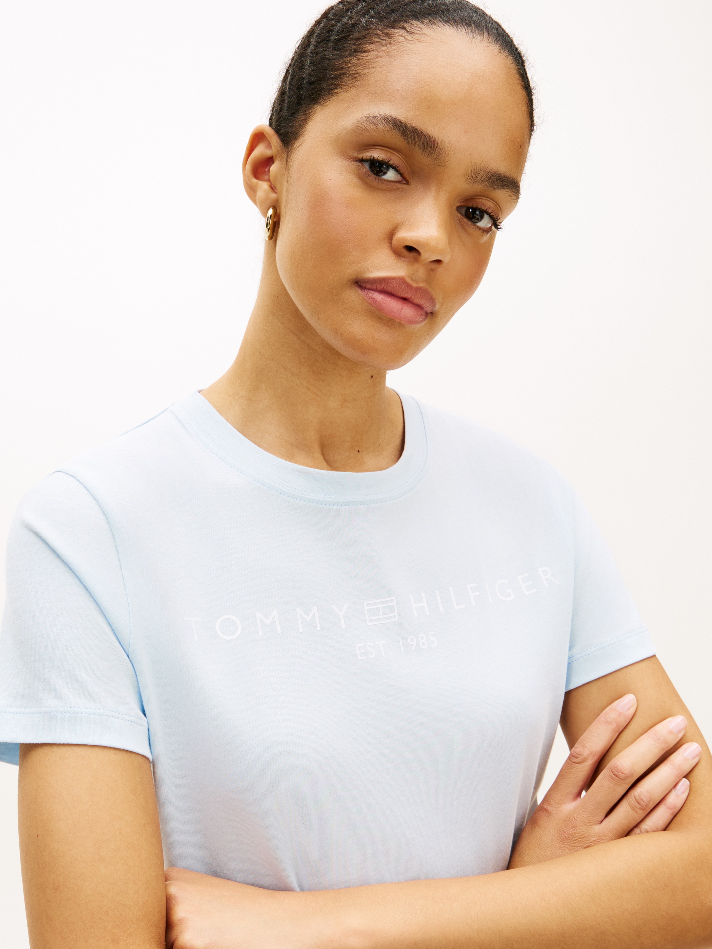 Tommy Hilfiger Kurzarmshirt "REG CORP LOGO C-NK SS" Baumwolle günstig online kaufen