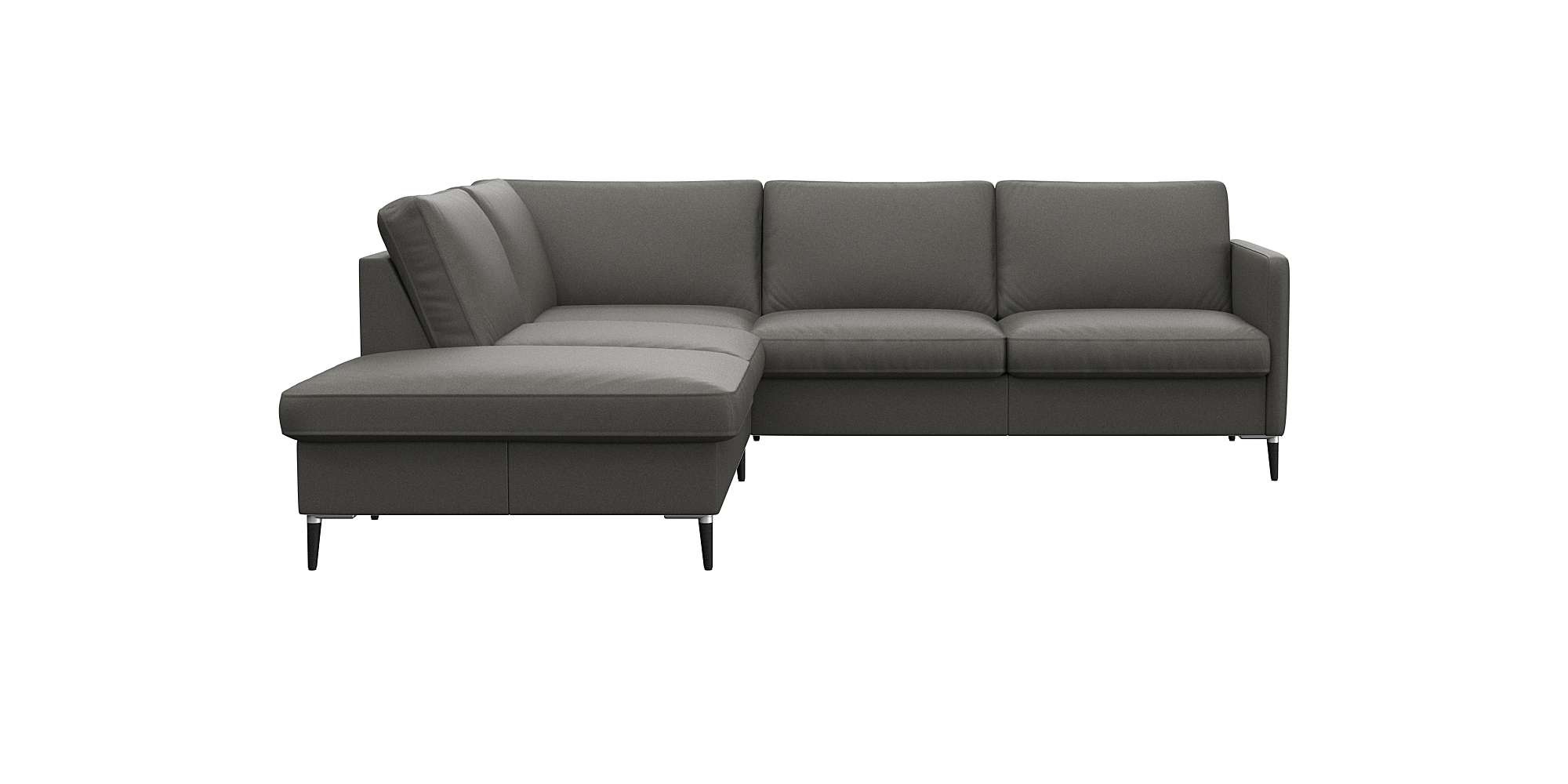 FLEXLUX Ecksofa "Fiore, L-Form" schmale Armlehnen, Füße Alu/schwarz, B/T 234/225cm, Kaltschaum im Sitz