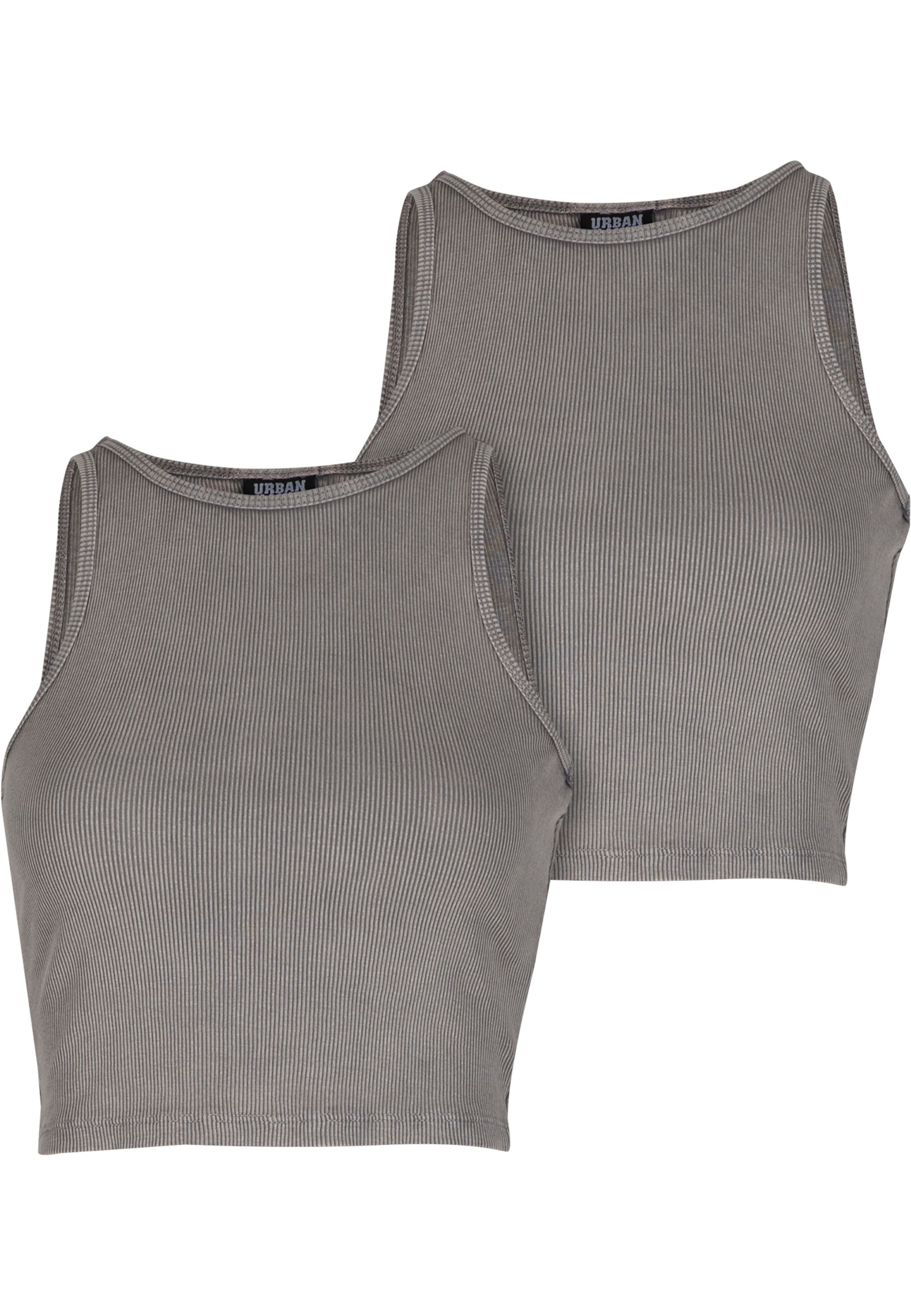 URBAN CLASSICS Muskelshirt "Urban Classics Ladies Washed Rib Jersey Cropped Top 2Pack" 1