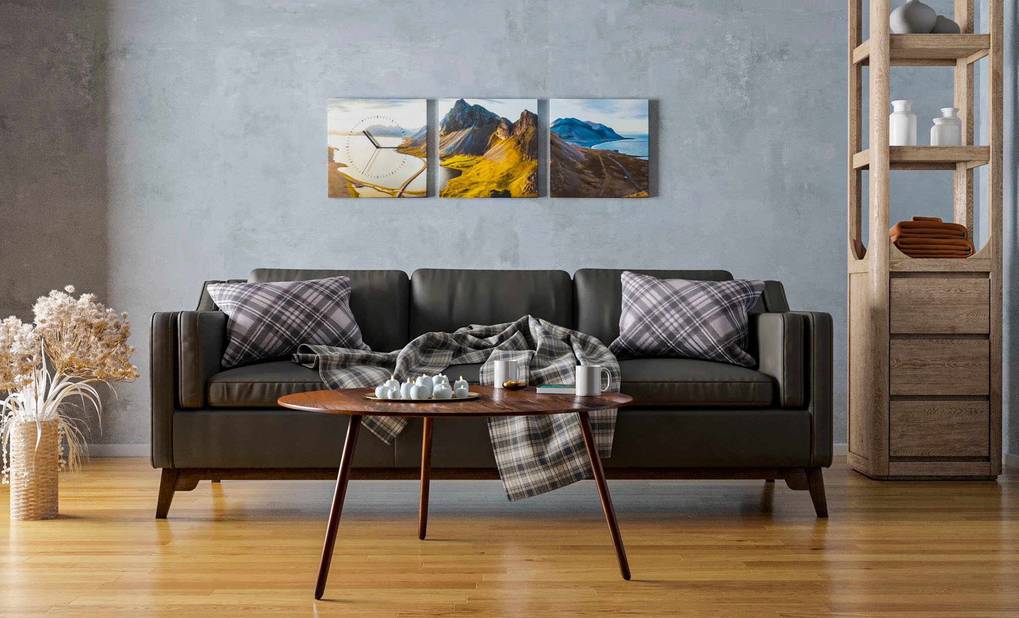 Conni Oberkircher´s Bild mit Uhr »Berge und Seen« kaufen