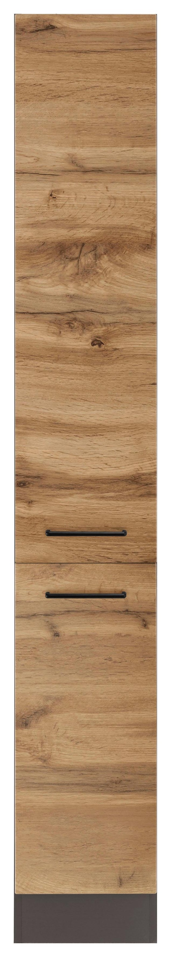 KOCHSTATION Apothekerschrank »KS-Tulsa«, 30 cm breit, 200 cm hoch, mit 2 Auszügen, Metallgriff, MDF Front