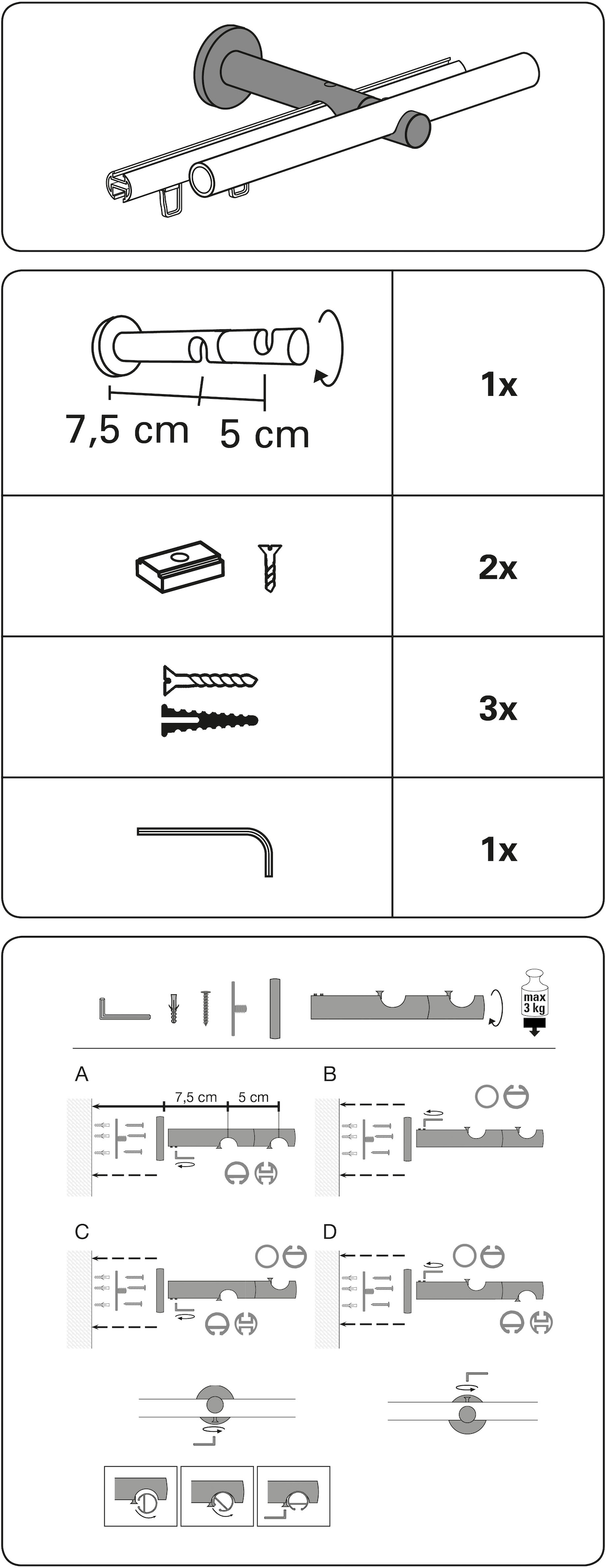 BAUR mm »Memphis«, Serie 16 Memphis GARDINIA St.), | Einzelprogramm auf Kombiträger Ø (1 Rechnung