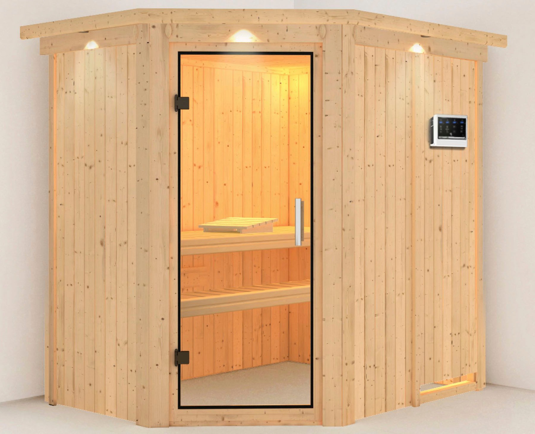 Karibu Sauna »Clara«, 9 KW-Bio-Ofen mit externer Steuerung